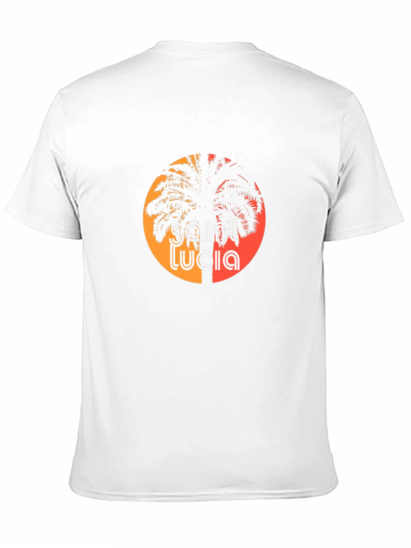 Saint Lucia Palm Tree Graphic Black T-Shirt