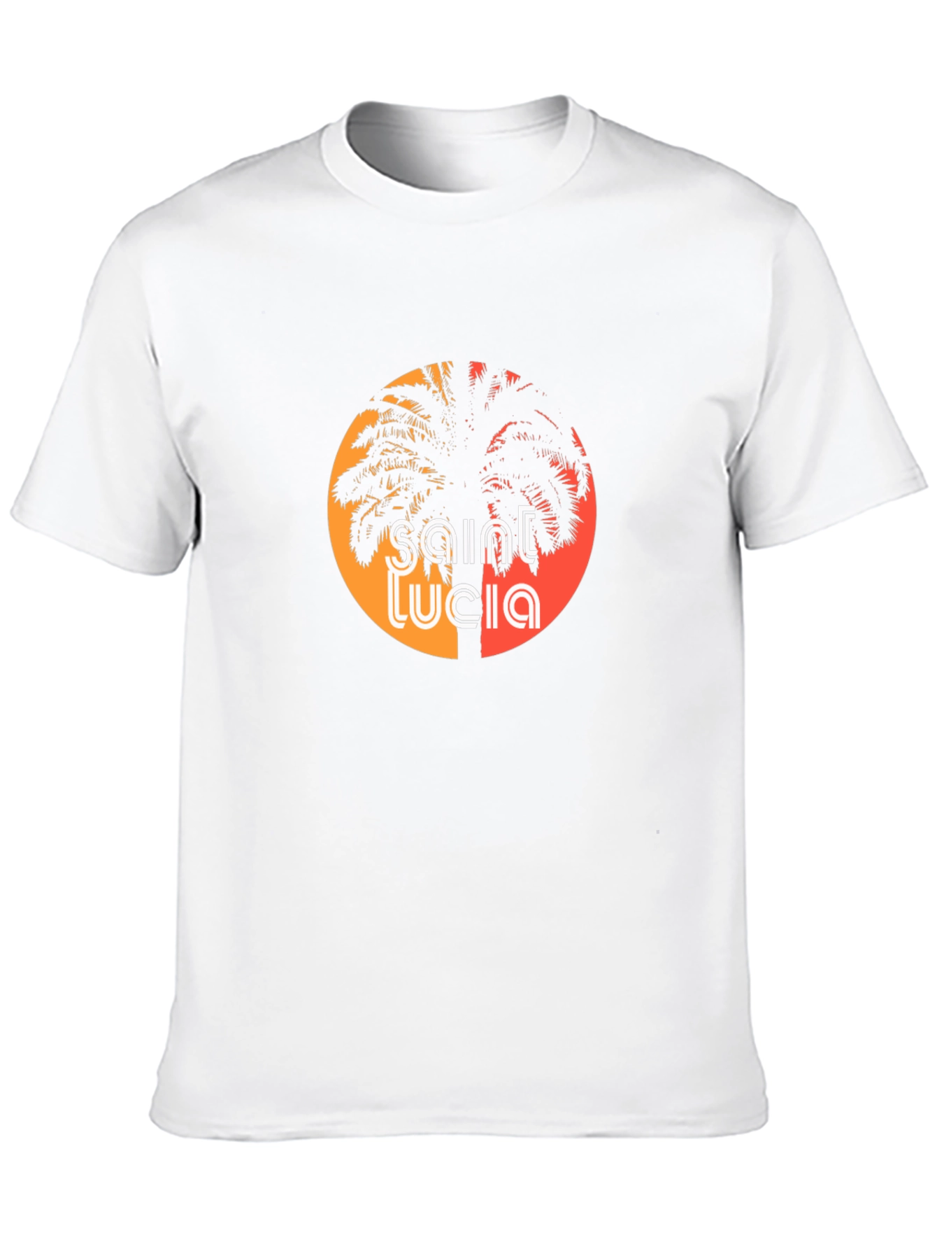 Saint Lucia Palm Tree Graphic Black T-Shirt