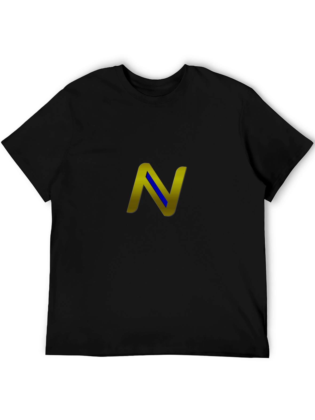 Stylish Black T-Shirt with Gold N Design