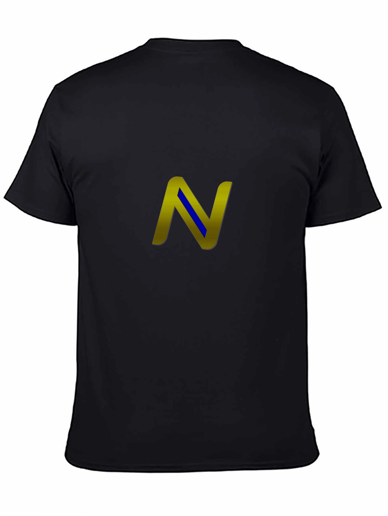Stylish Black T-Shirt with Gold N Design