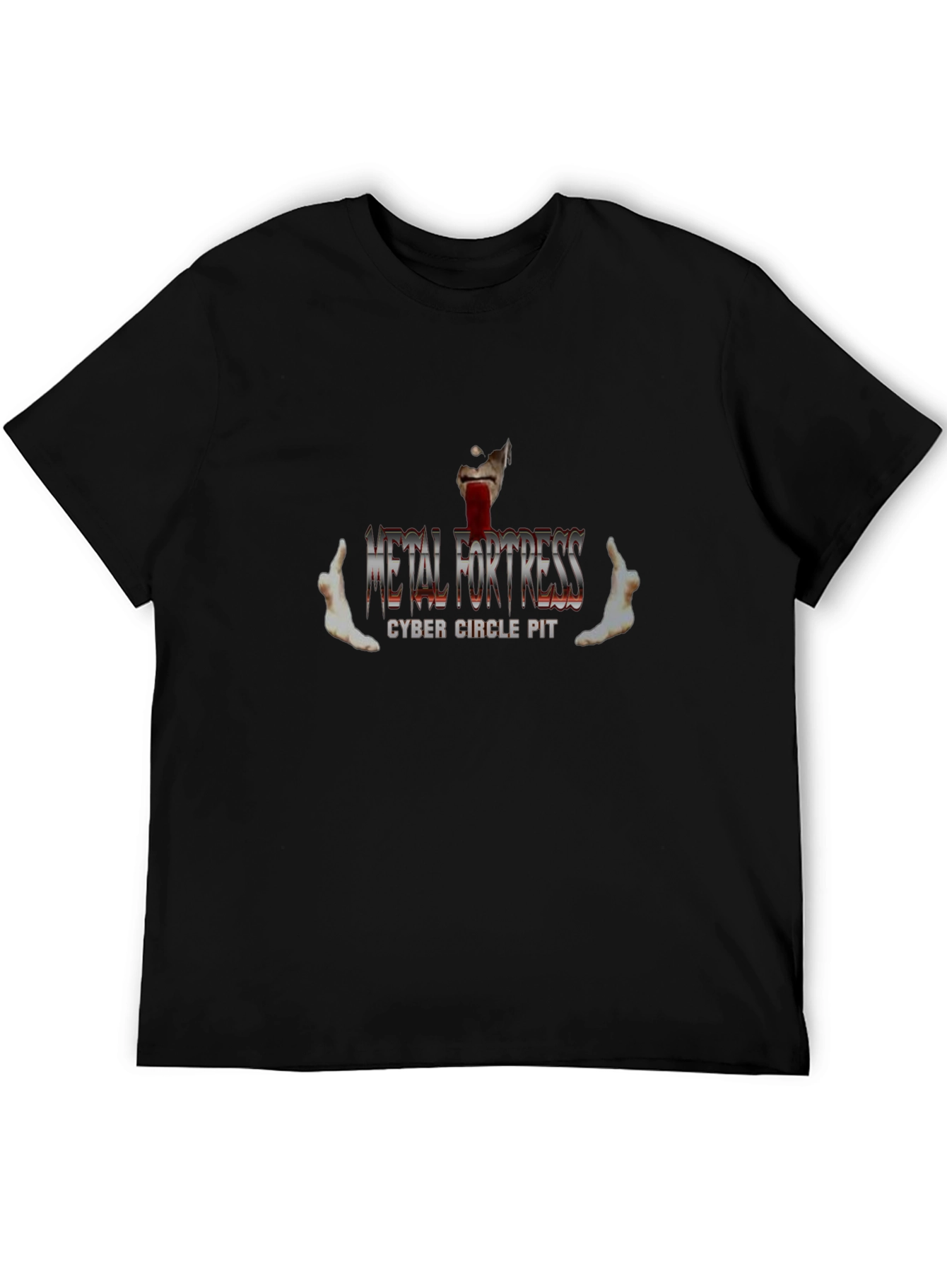 Metal Fortress Cyber Circle Pit Black T-Shirt