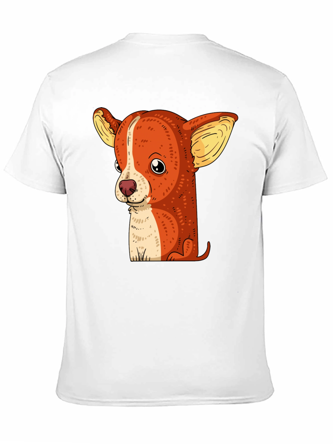 Cute Chihuahua Dog Graphic Print Black T-Shirt