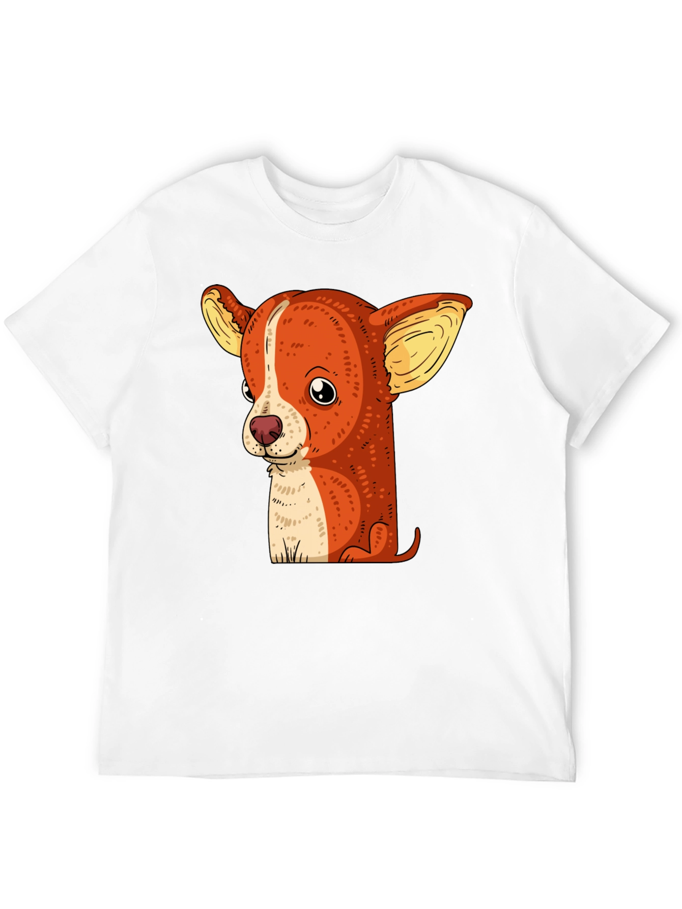Cute Chihuahua Dog Graphic Print Black T-Shirt