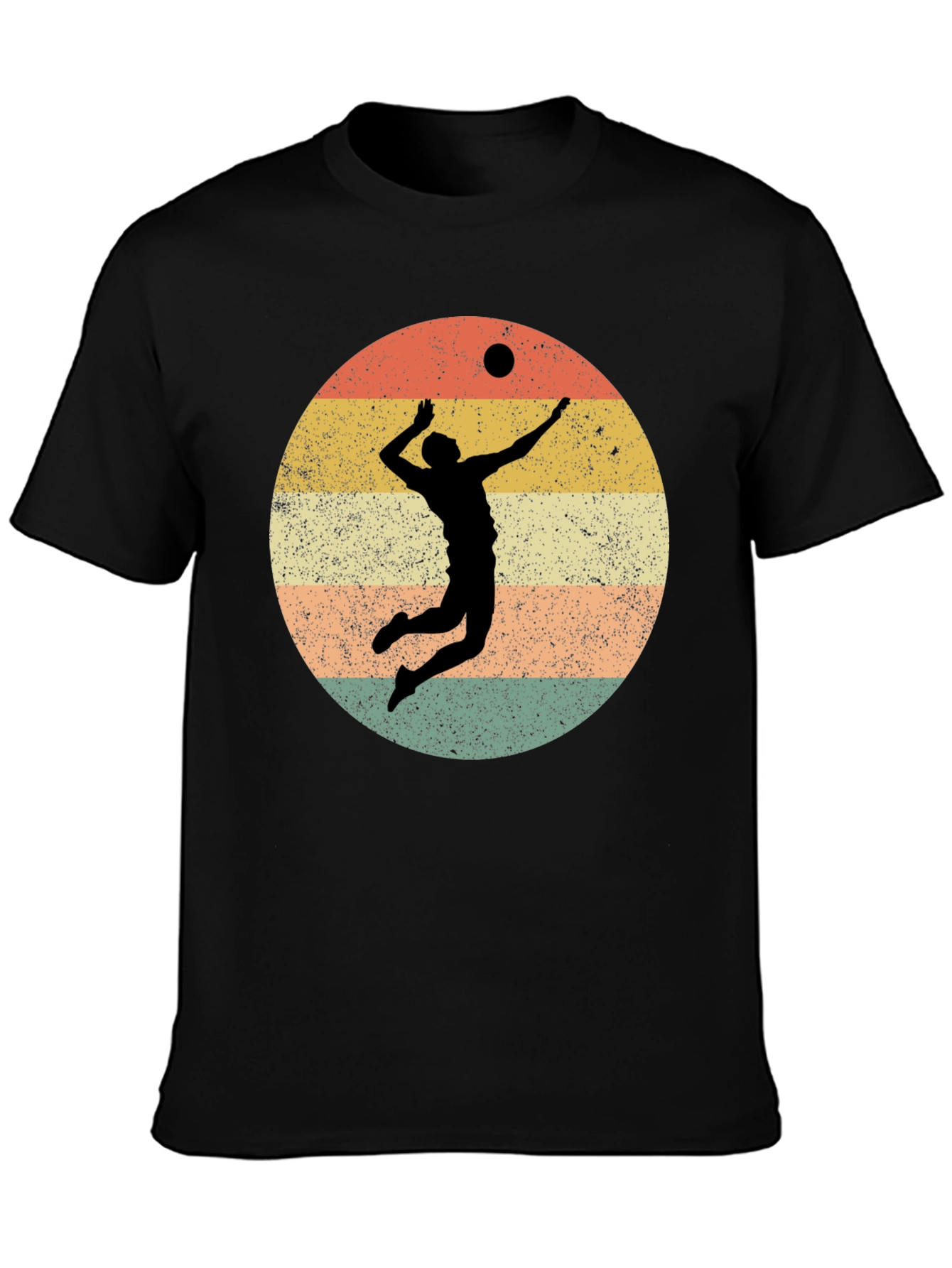 Volleyball Retro Graphic Tee - Black T-Shirt