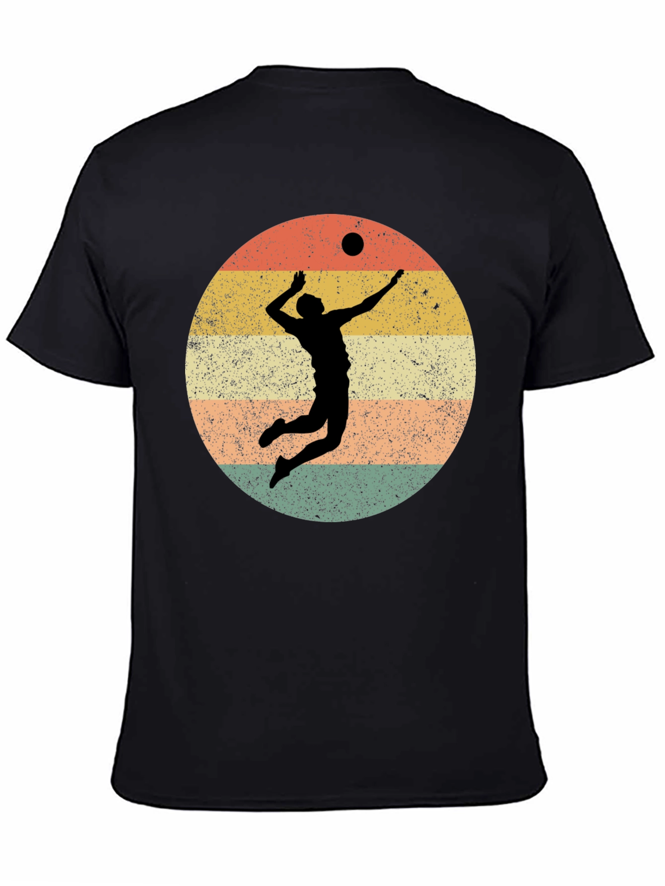Volleyball Retro Graphic Tee - Black T-Shirt
