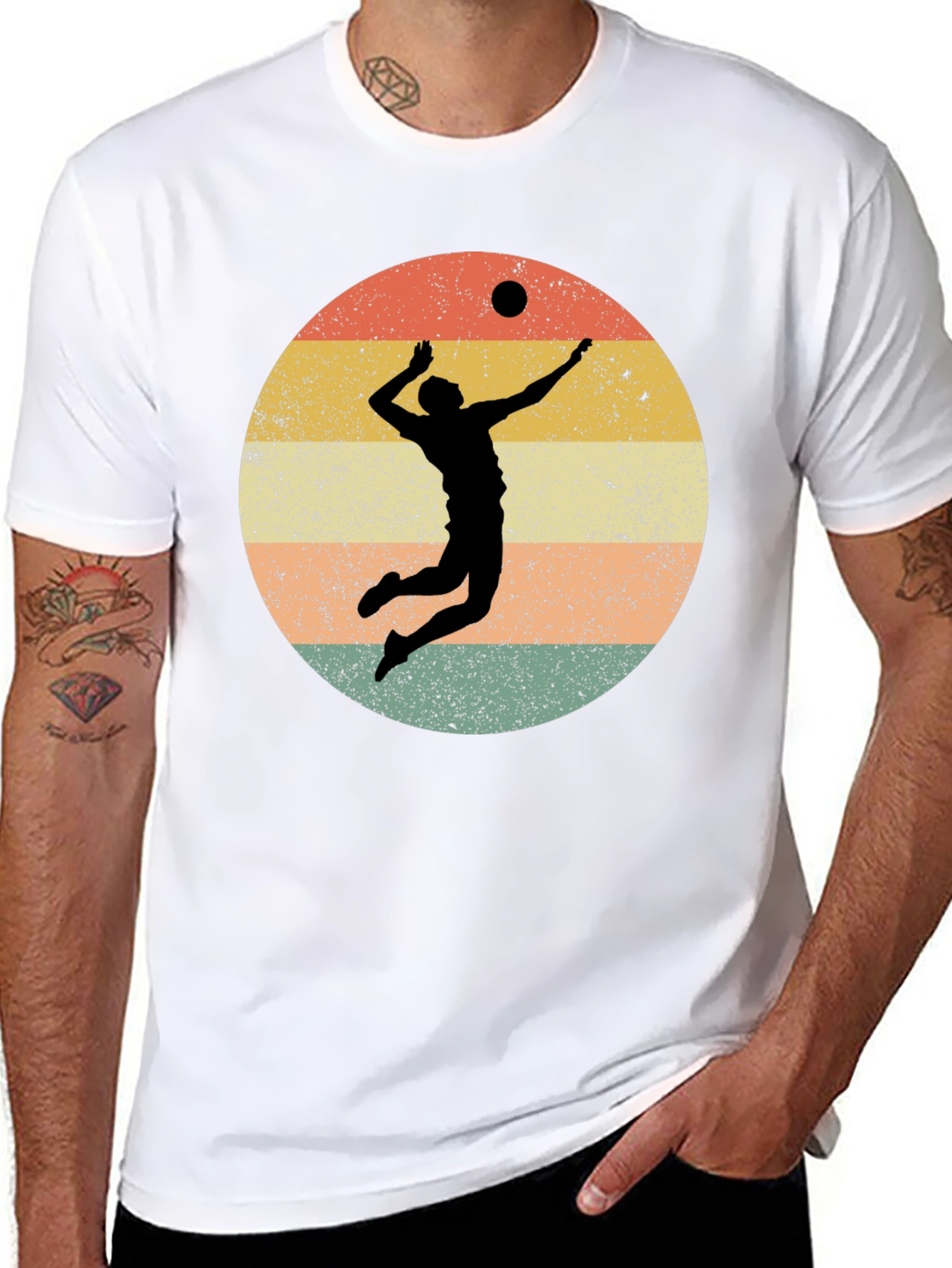 Volleyball Retro Graphic Tee - Black T-Shirt