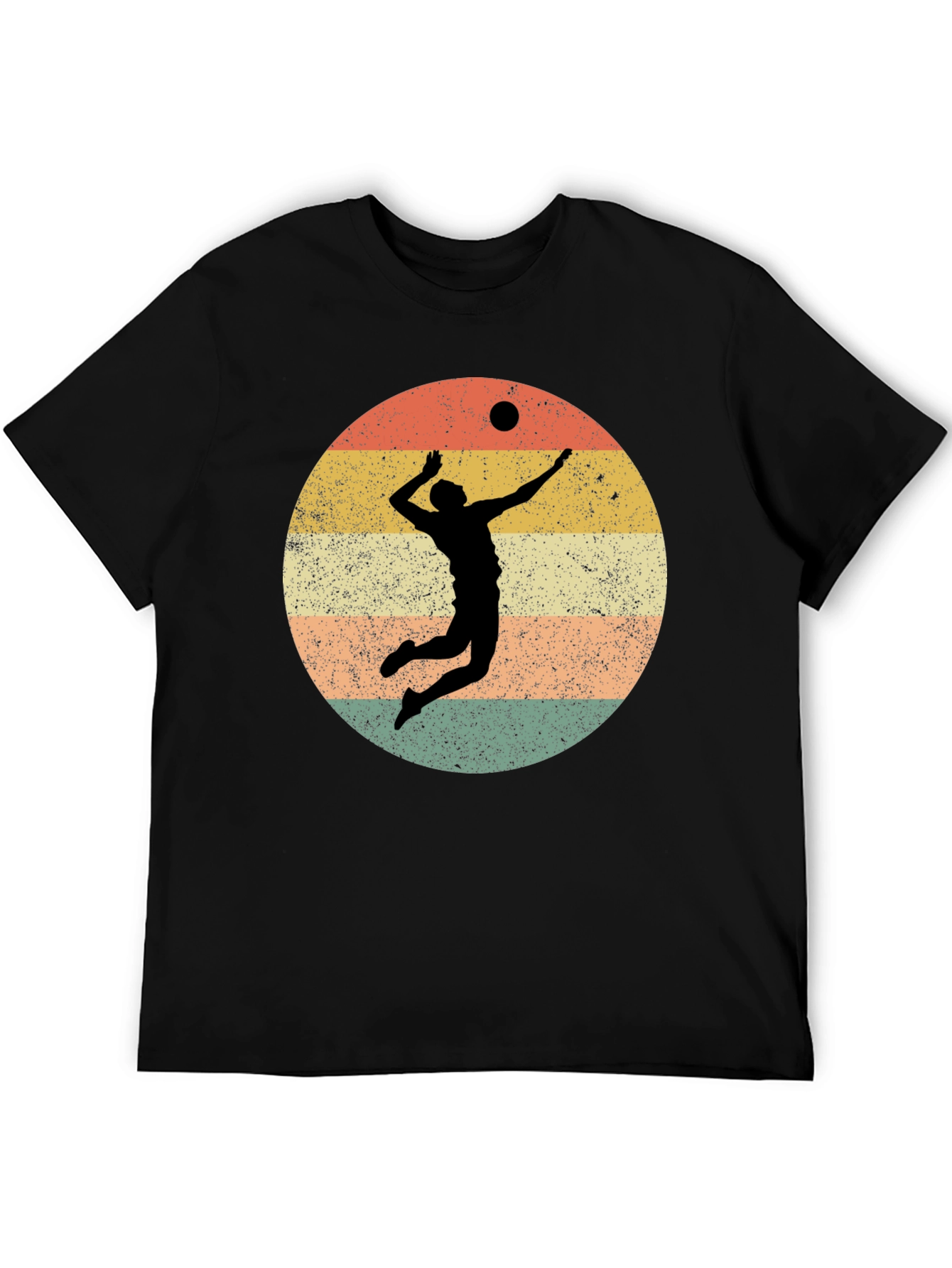 Volleyball Retro Graphic Tee - Black T-Shirt