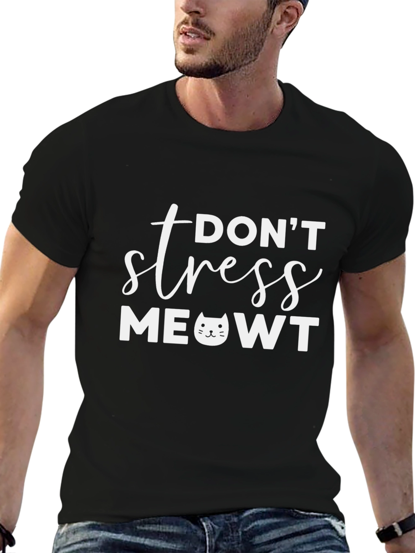Dont Stress MEOWT Black T-Shirt