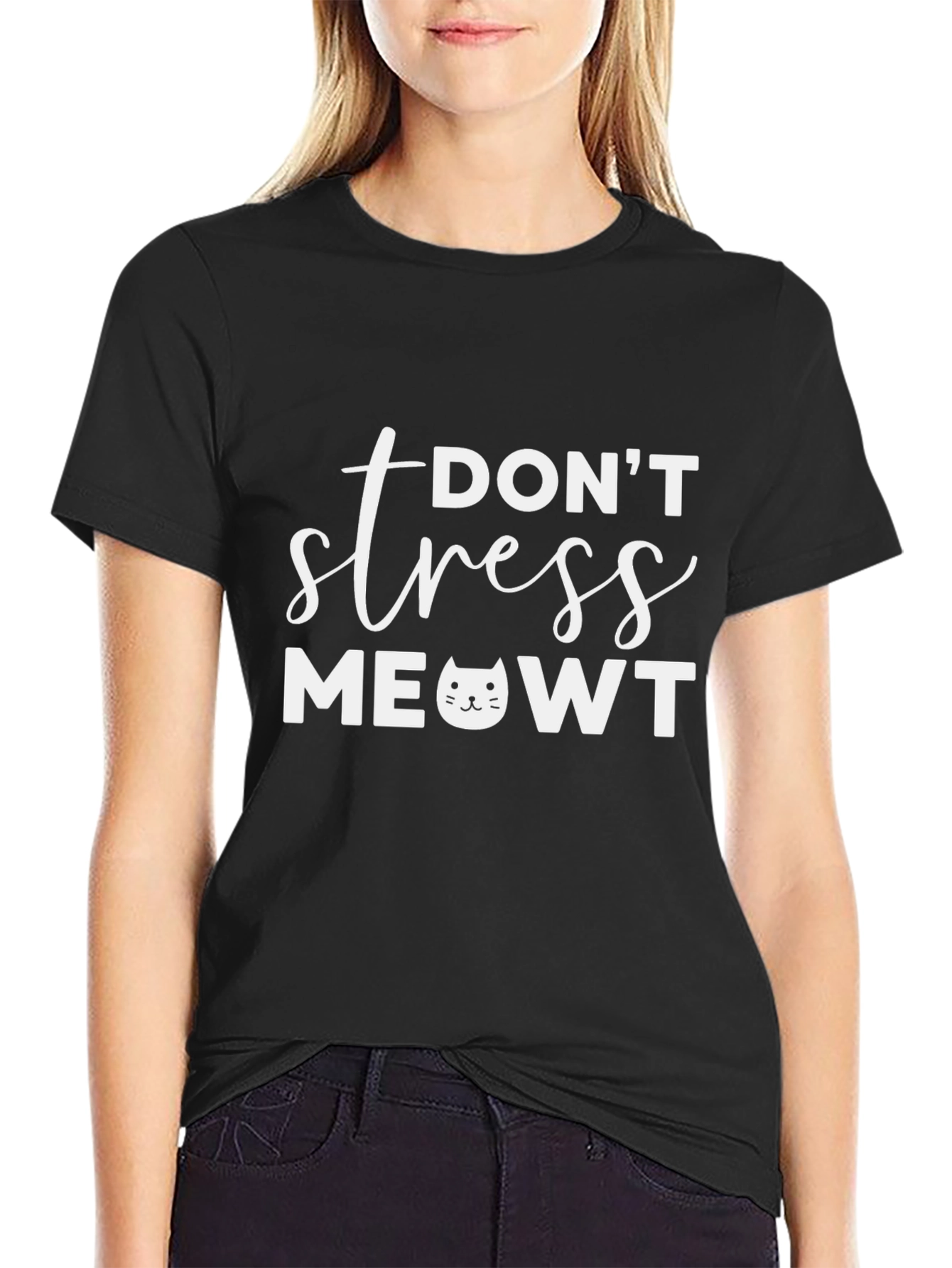 Dont Stress MEOWT Black T-Shirt