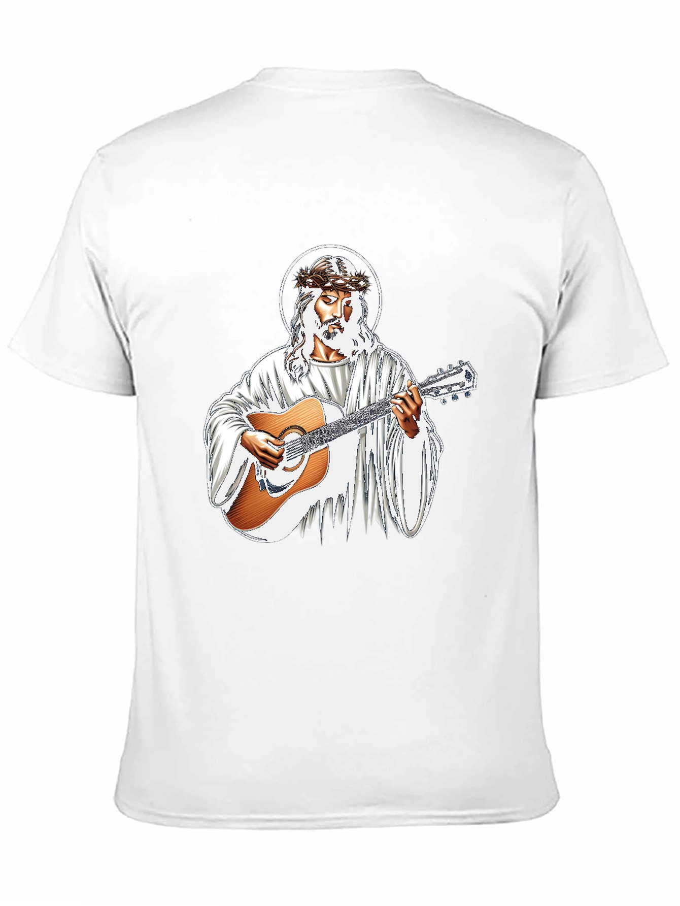 Jesus Christ Guitarist Graphic Black T-Shirt