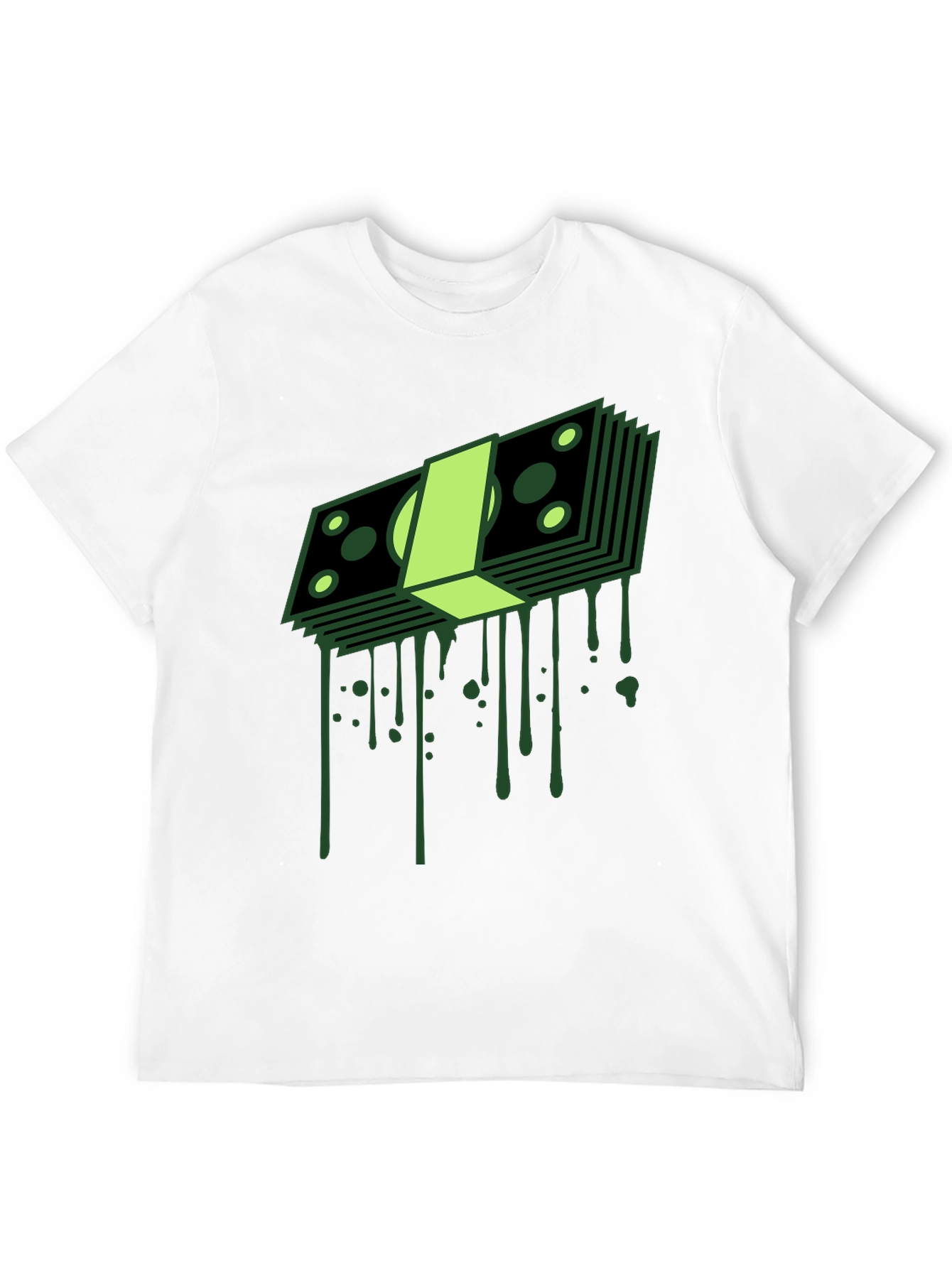 Dripping Money Graphic Tee - Black Cotton Blend