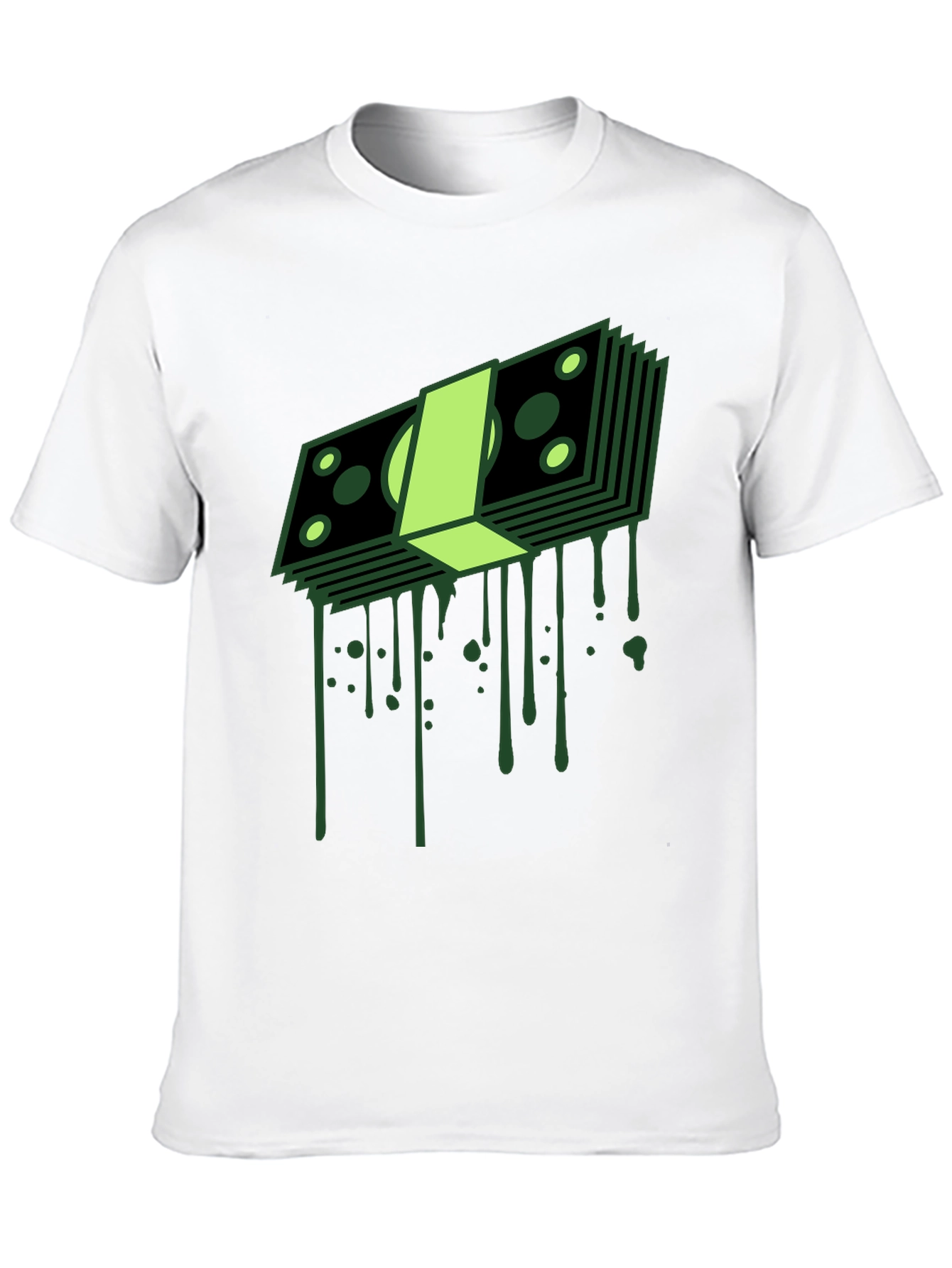 Dripping Money Graphic Tee - Black Cotton Blend