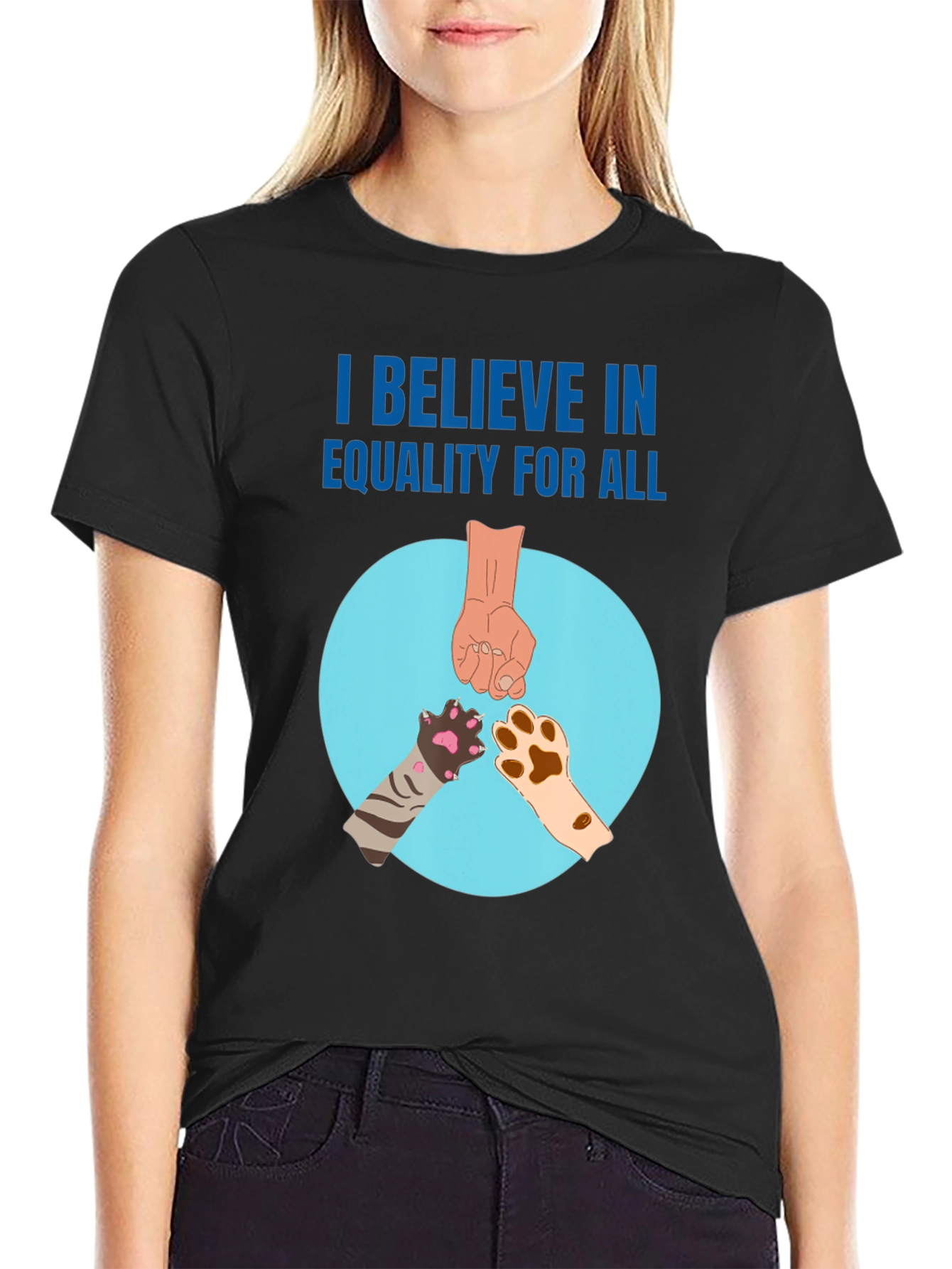 Equality for All T-Shirt with Animal Paws