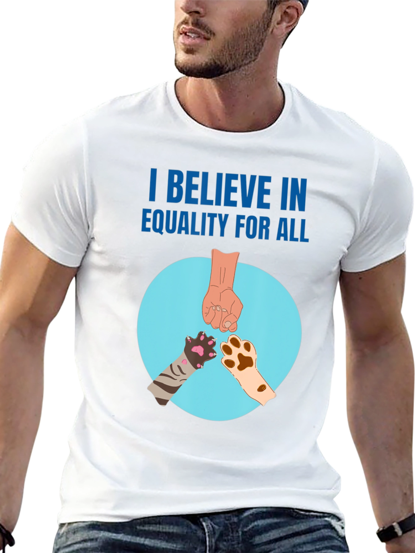 Equality for All T-Shirt with Animal Paws