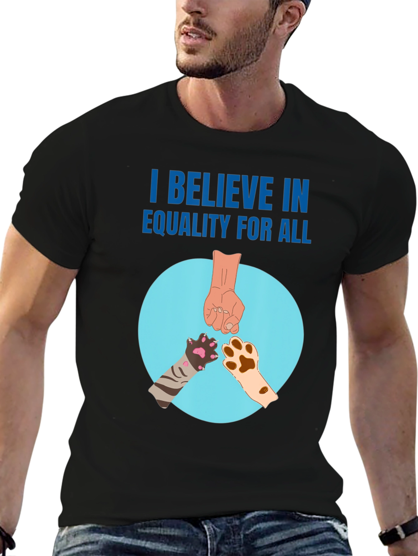 Equality for All T-Shirt with Animal Paws