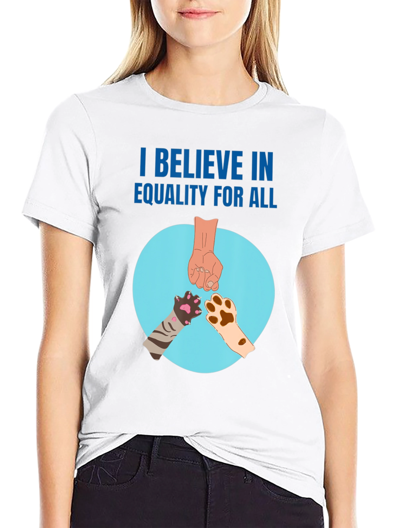Equality for All T-Shirt with Animal Paws