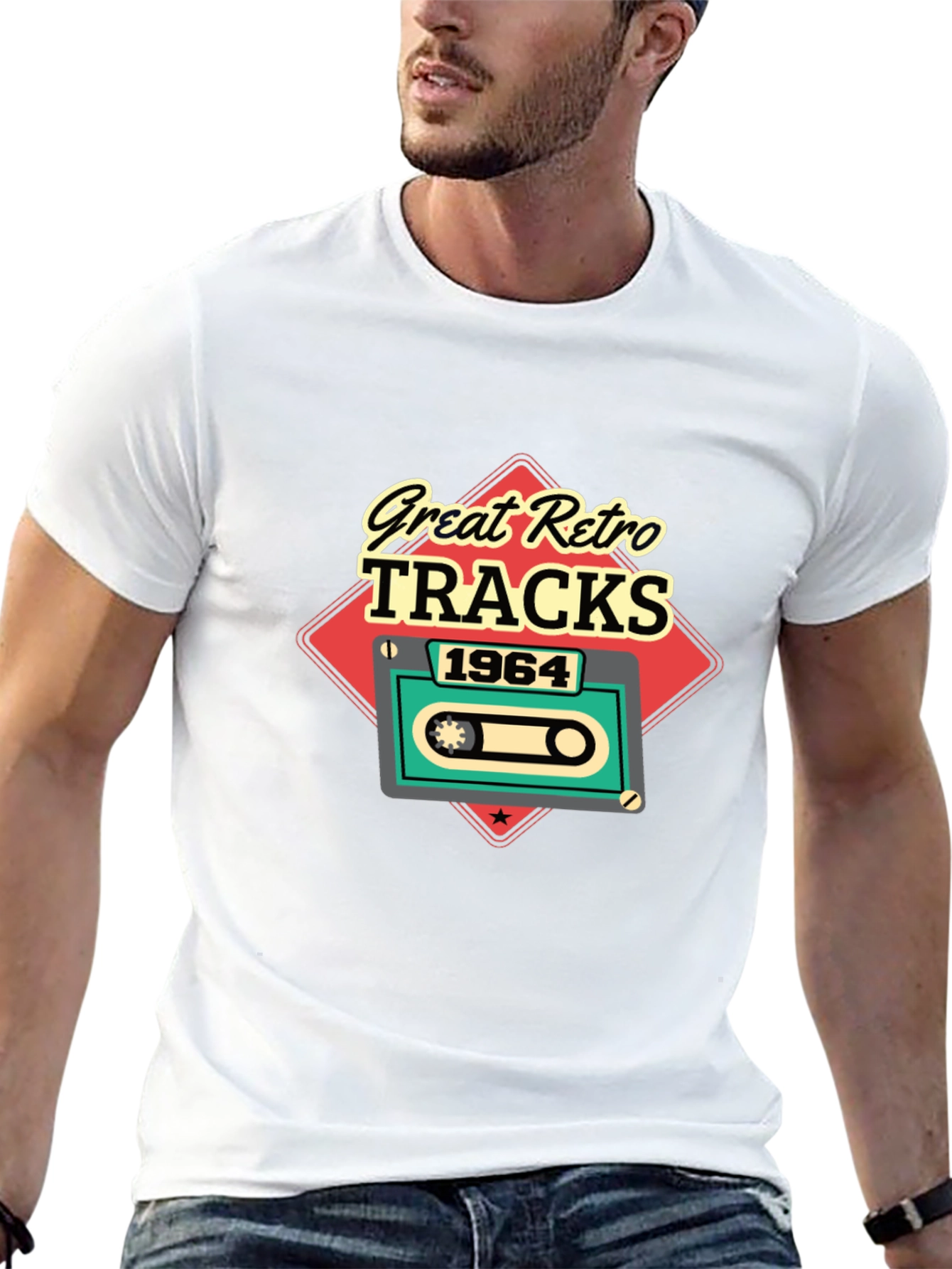 Great Retro Tracks 1964 Cassette Tape Graphic T-Shirt