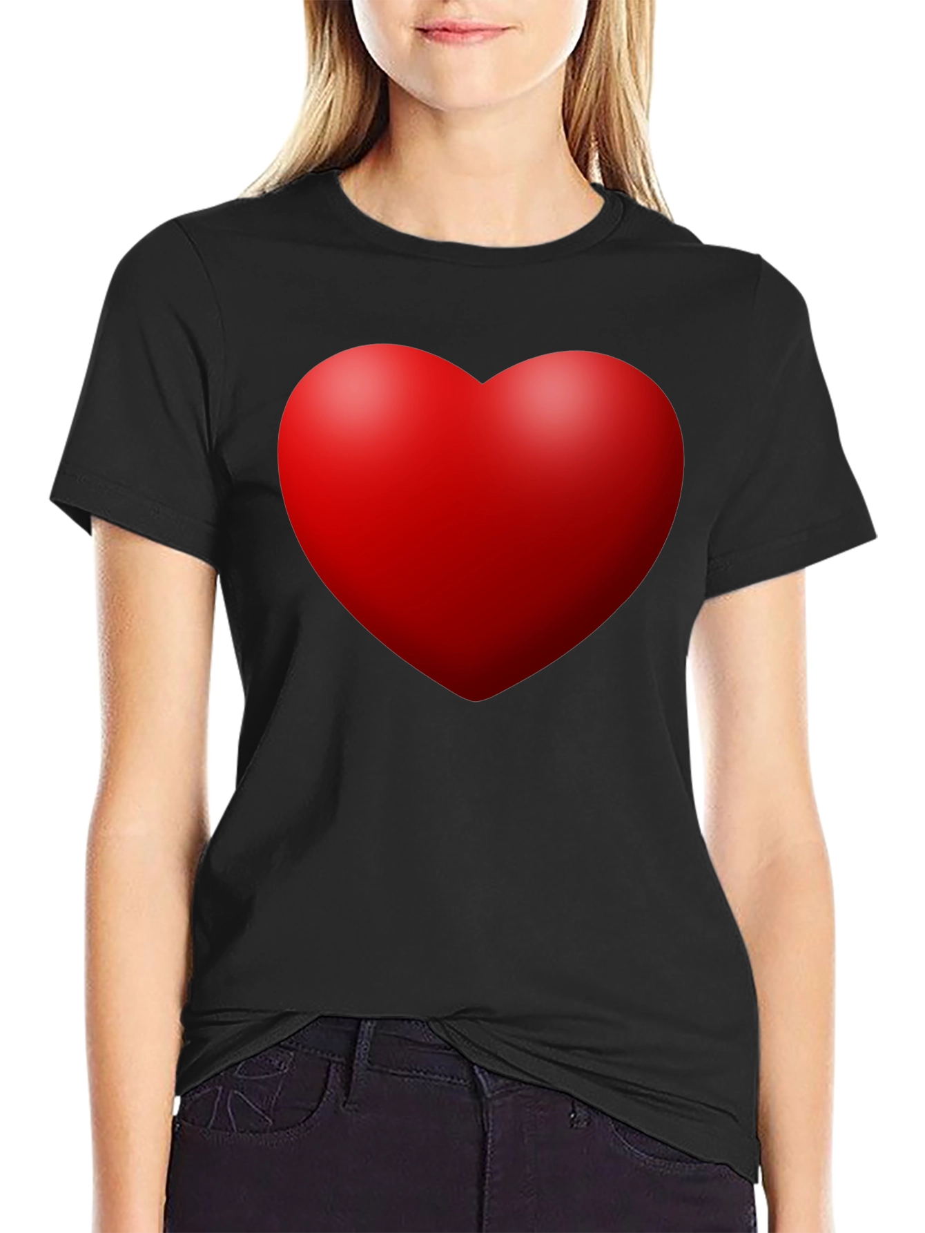 Heart Graphic Black T-Shirt - Stylish Casual Wear