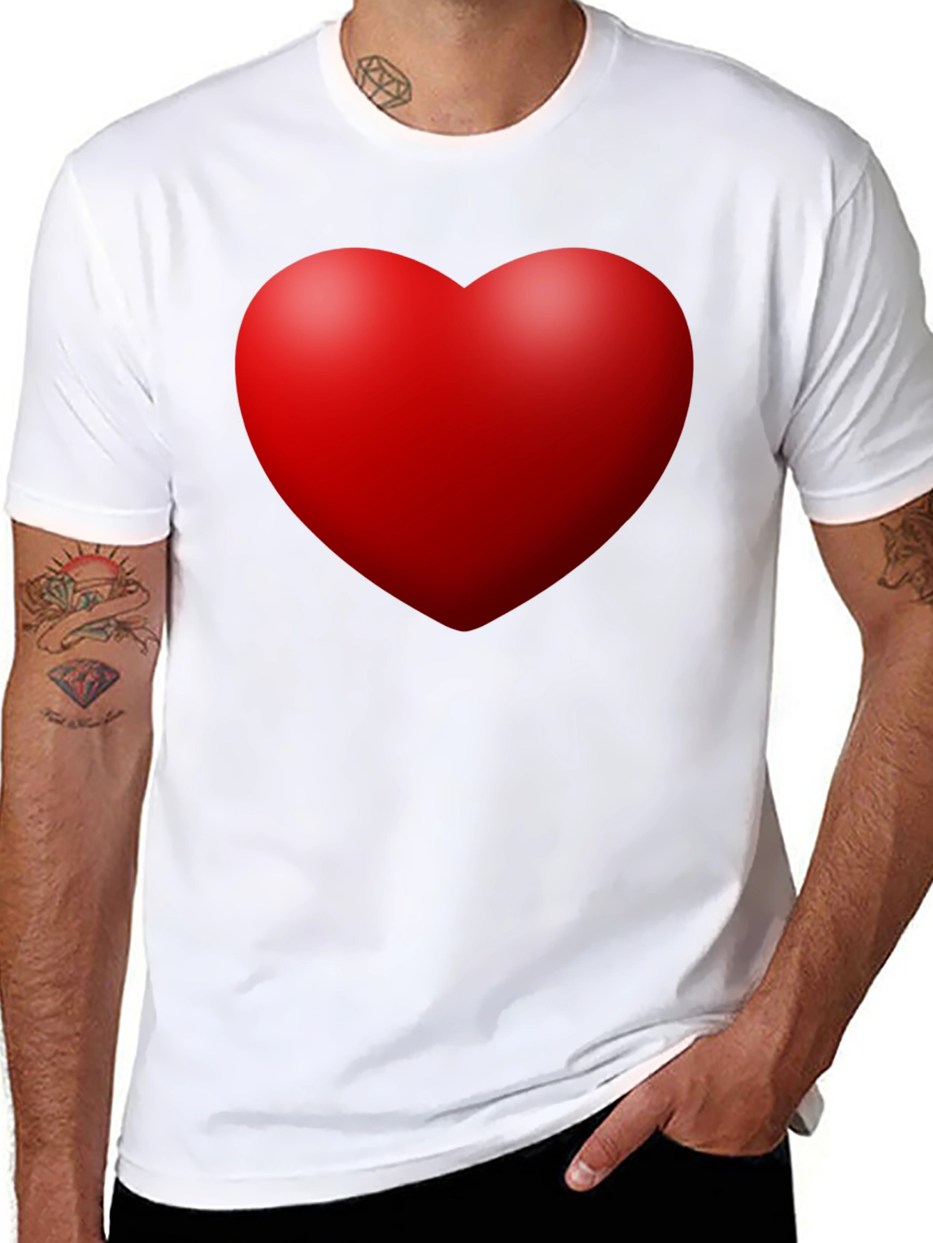 Heart Graphic Black T-Shirt - Stylish Casual Wear