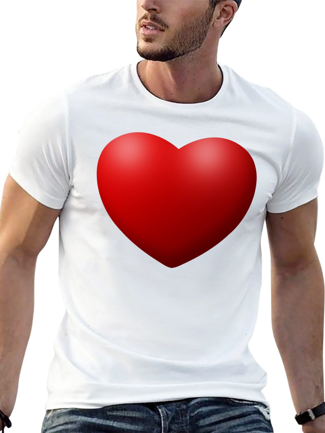 Heart Graphic Black T-Shirt - Stylish Casual Wear