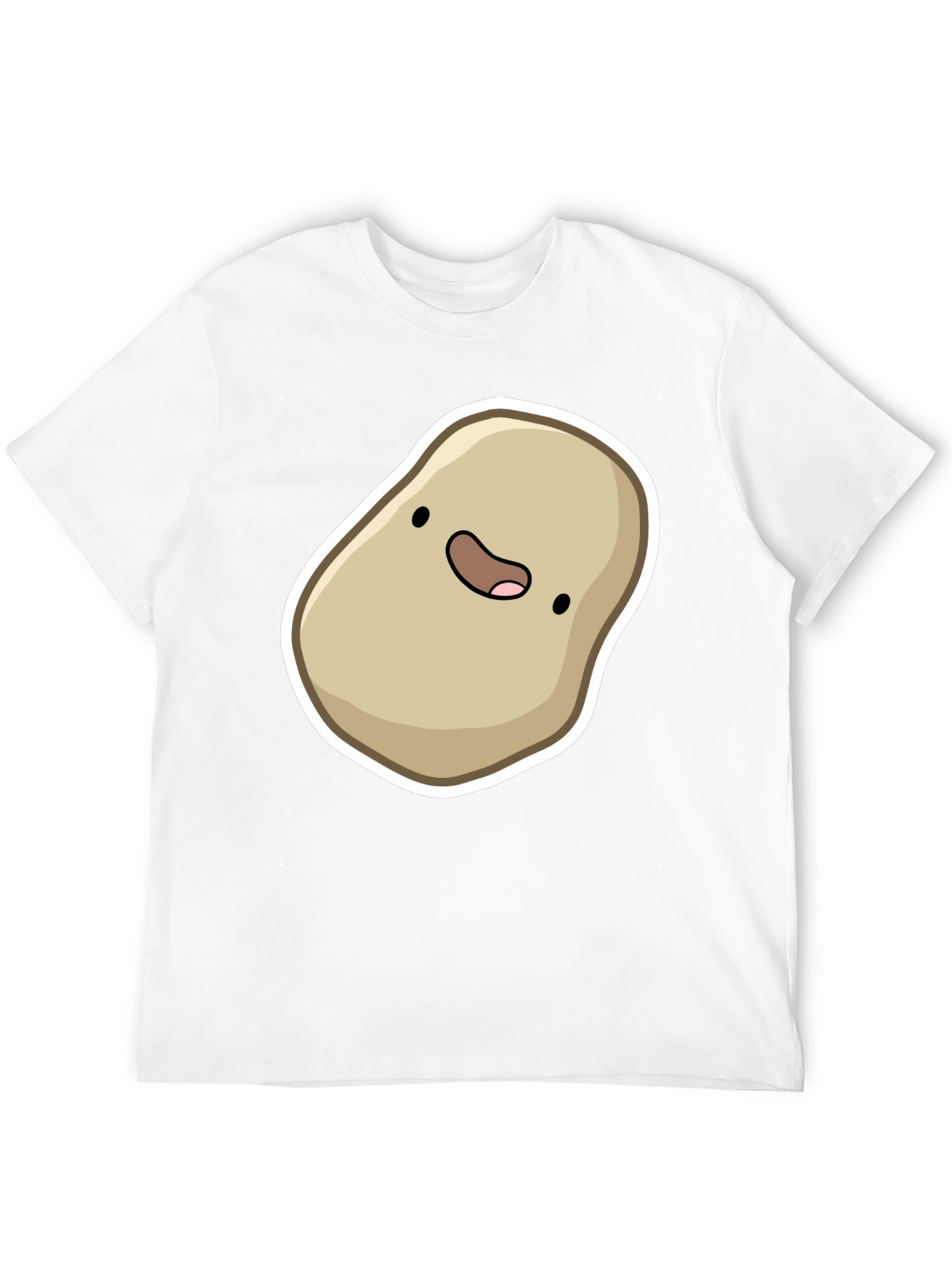 Cute Potato Cartoon Graphic Black T-Shirt