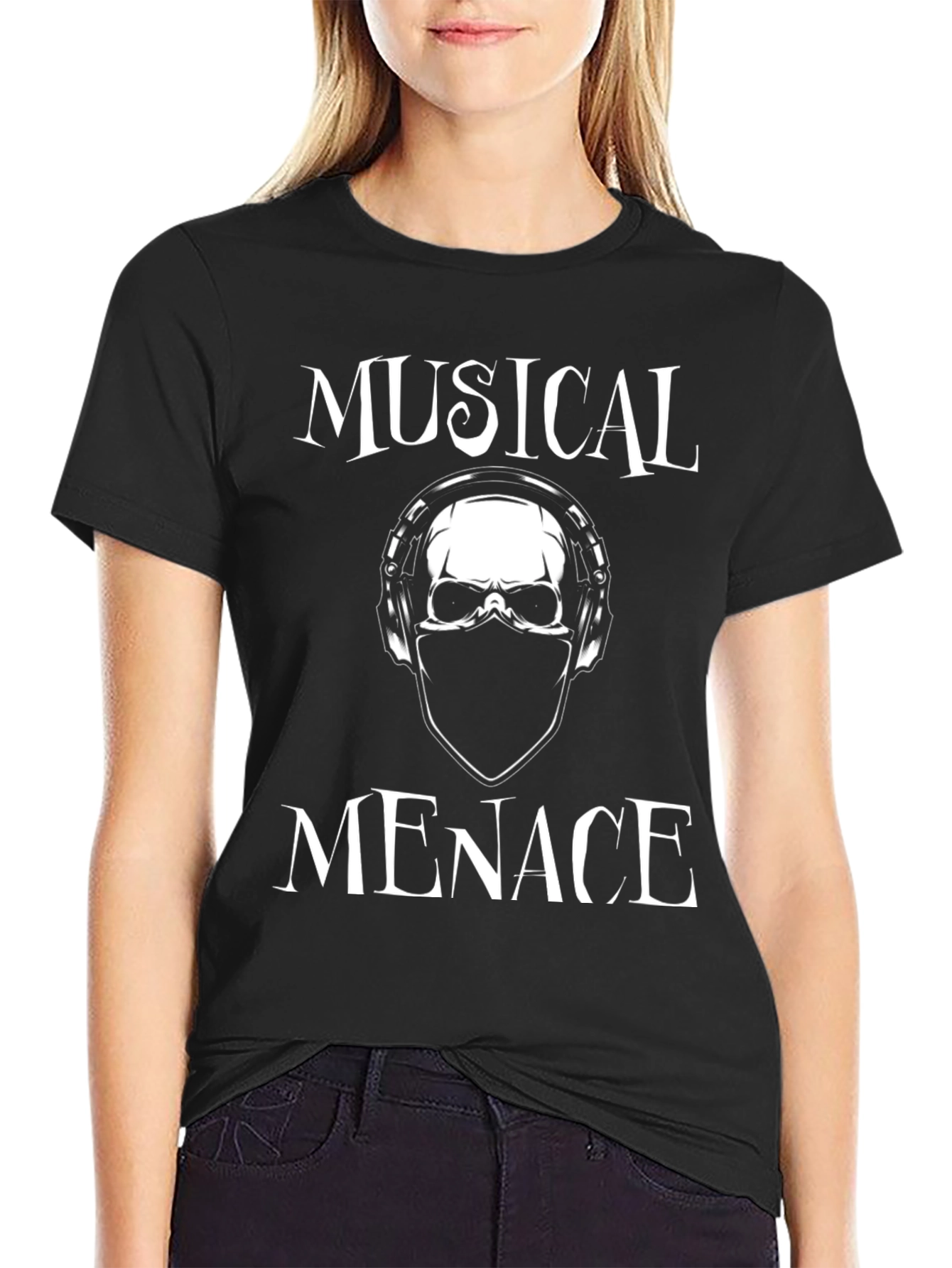 Musical Menace Skull Graphic T-Shirt