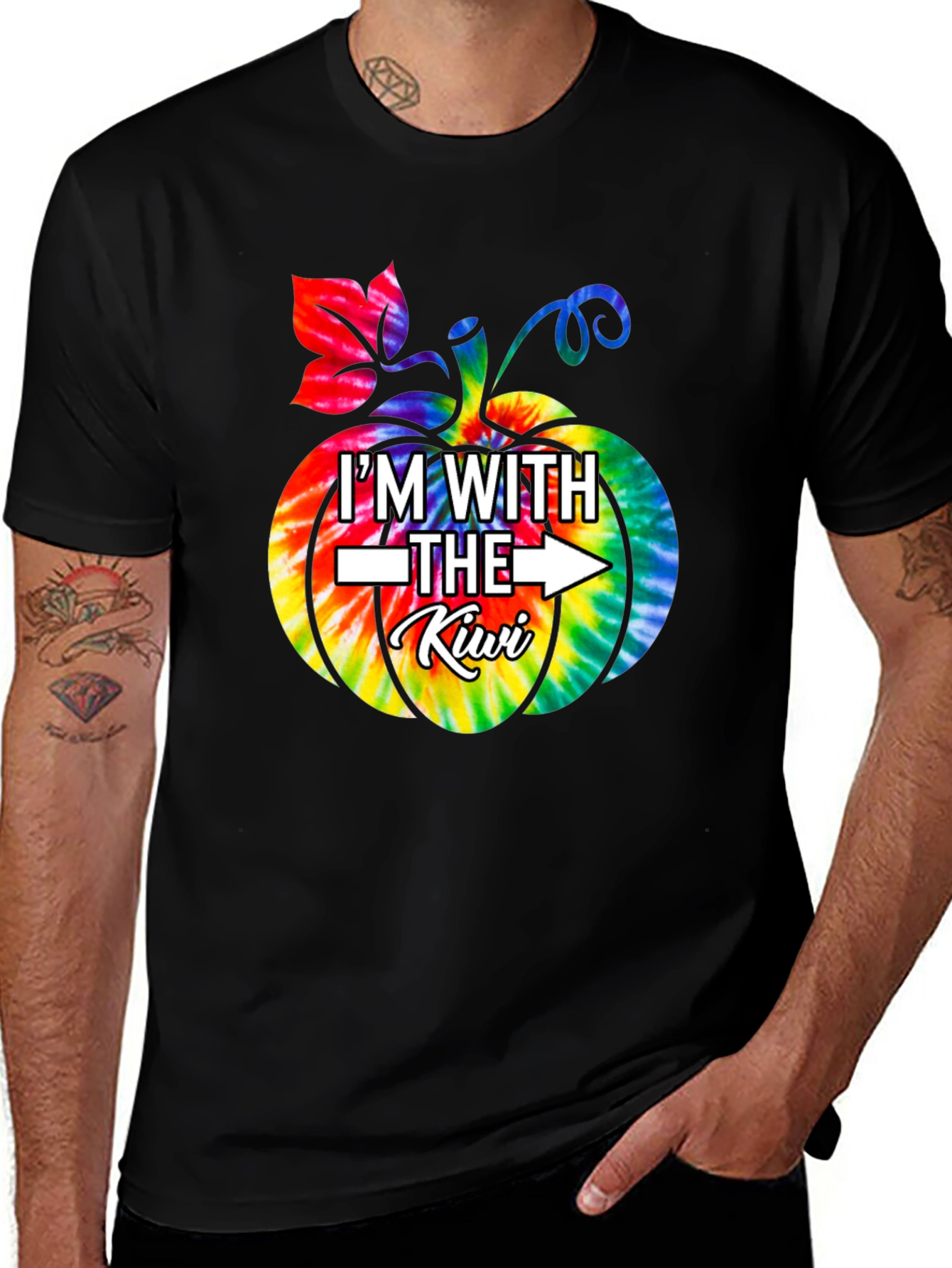 Im With The Kiwi T-Shirt Tie Dye Pumpkin