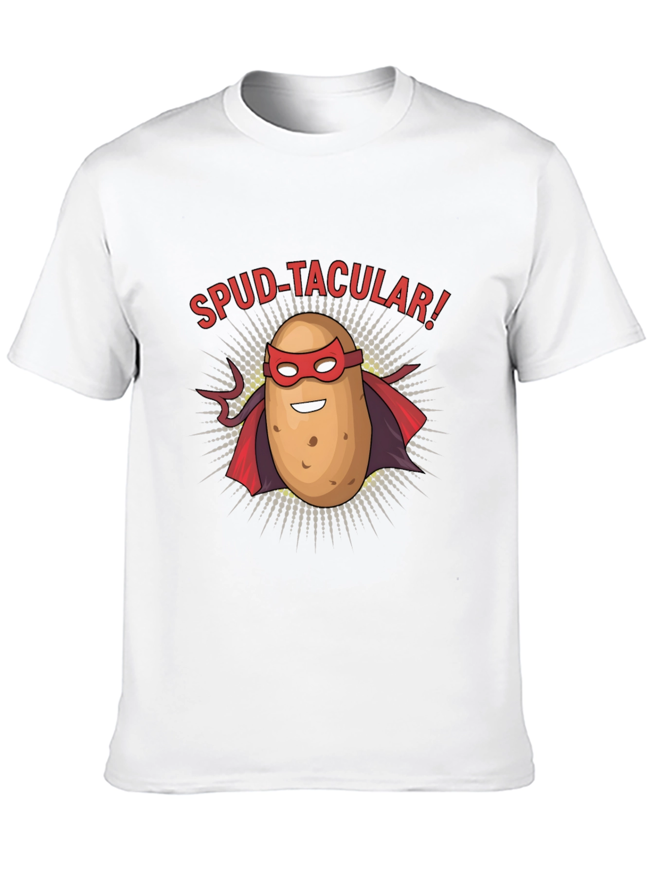 Spud-tacular Potato Superhero Black T-Shirt