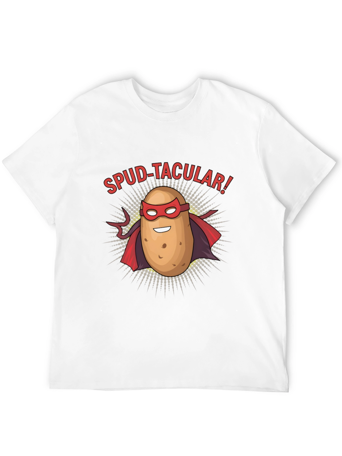 Spud-tacular Potato Superhero Black T-Shirt