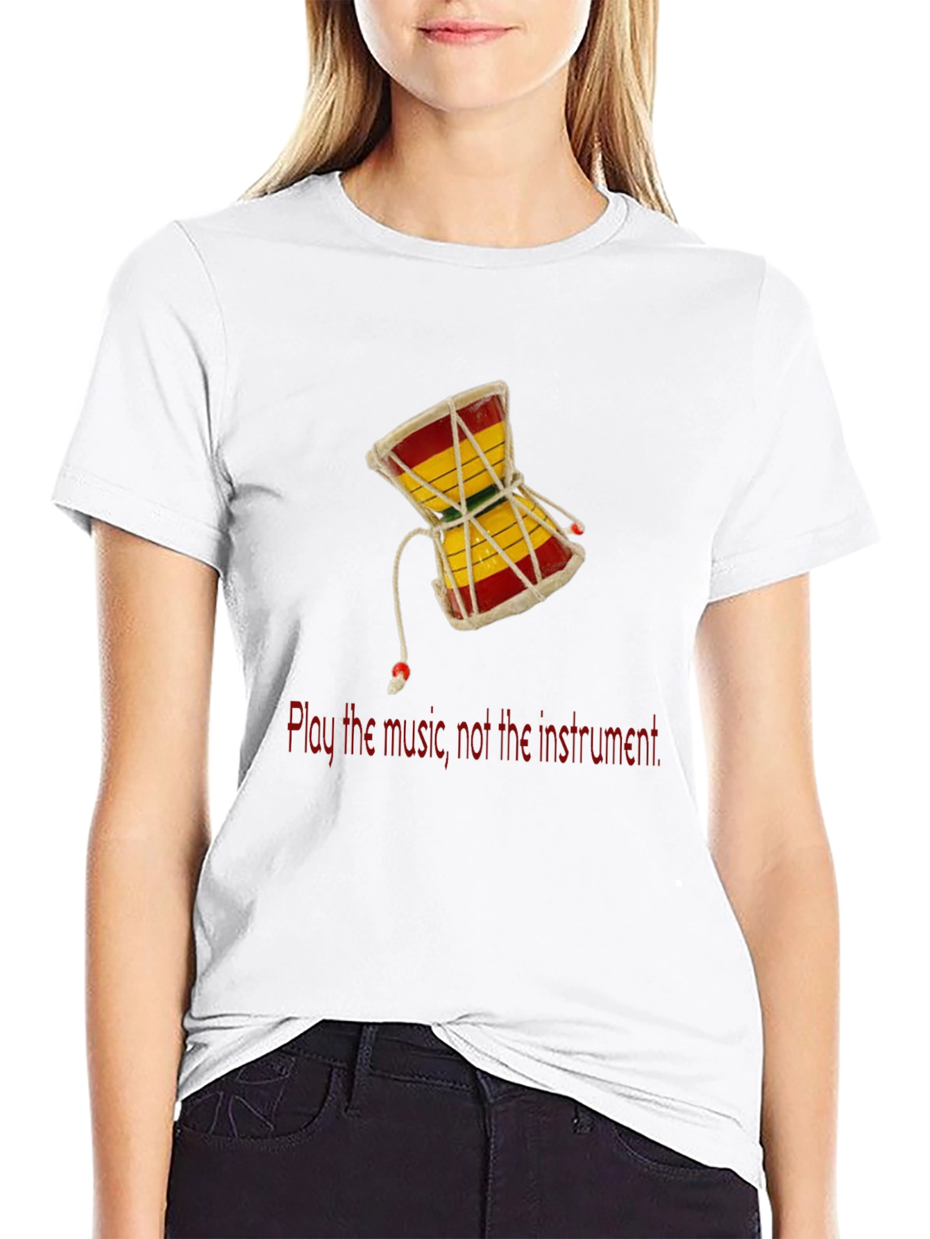 Play the Music T-Shirt - Damaru Drum Graphic Tee