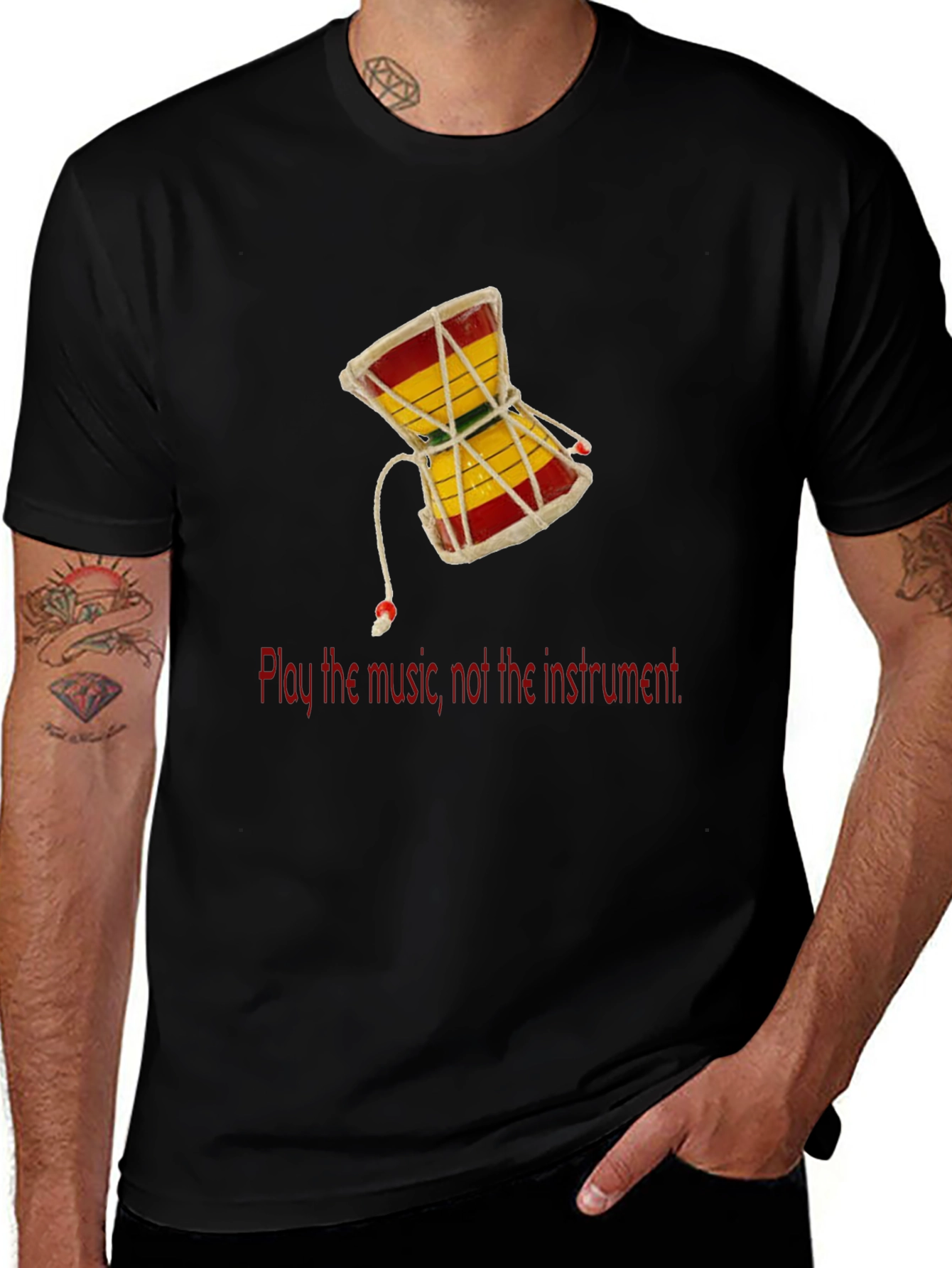 Play the Music T-Shirt - Damaru Drum Graphic Tee
