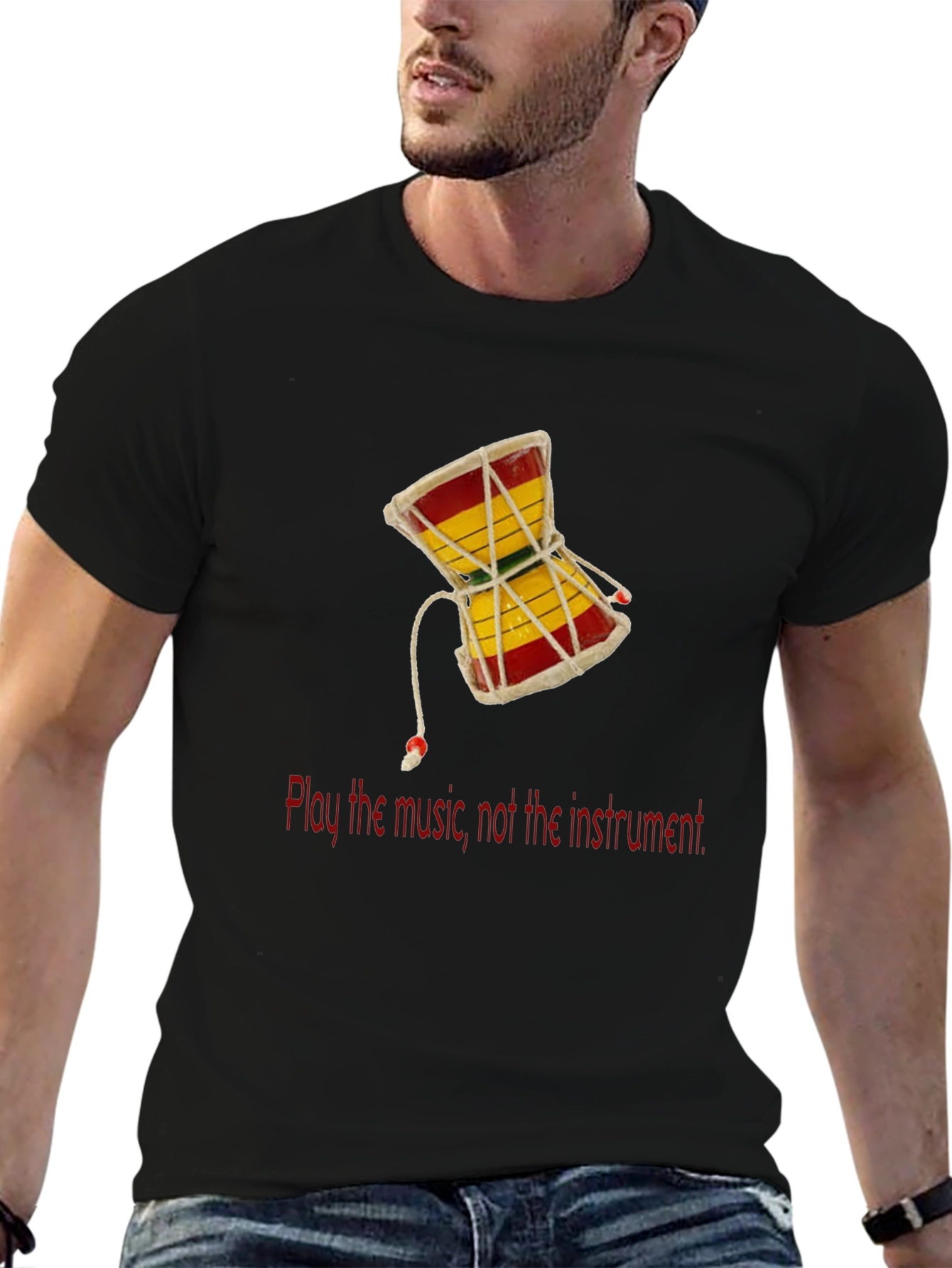 Play the Music T-Shirt - Damaru Drum Graphic Tee