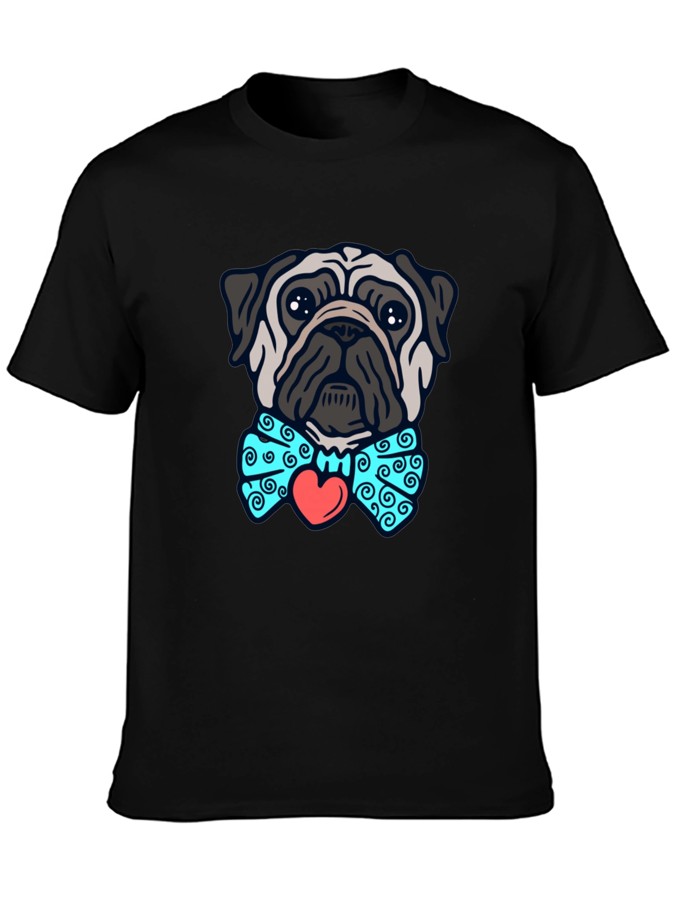 Pug with Bow Tie Graphic Tee