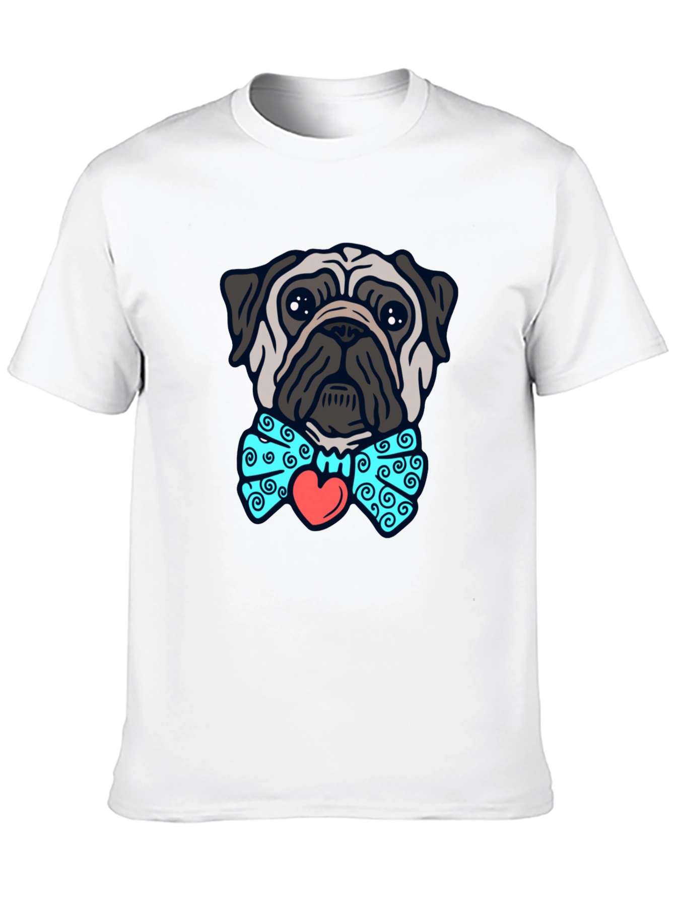 Pug with Bow Tie Graphic Tee