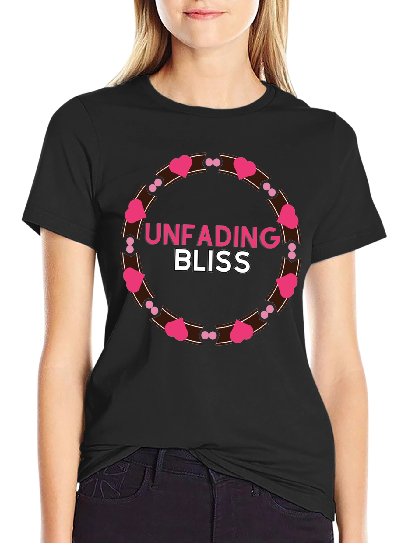 Unfading Bliss Graphic Black Tee