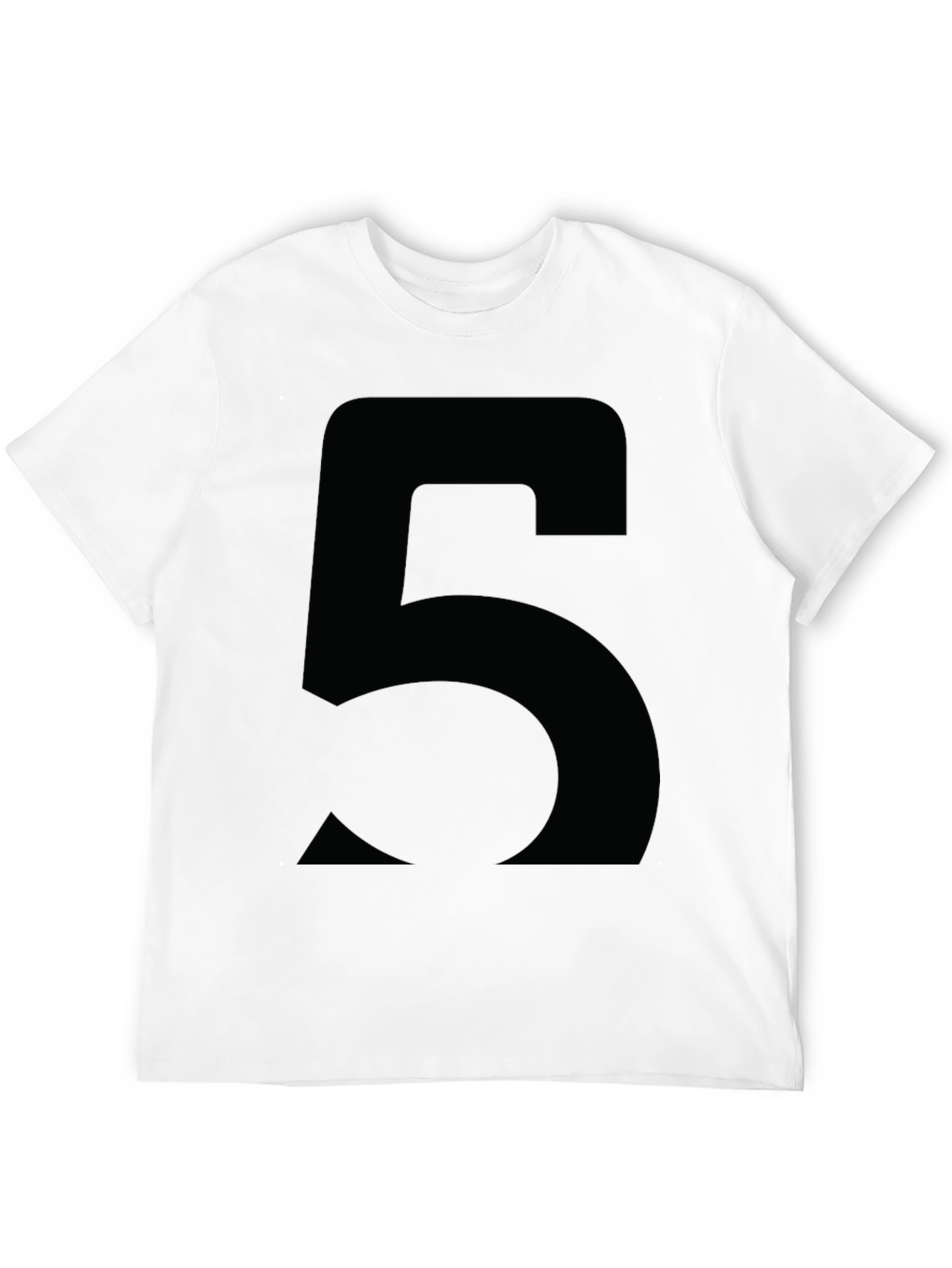 Bold Number 5 Graphic Tee - Classic Black Cotton