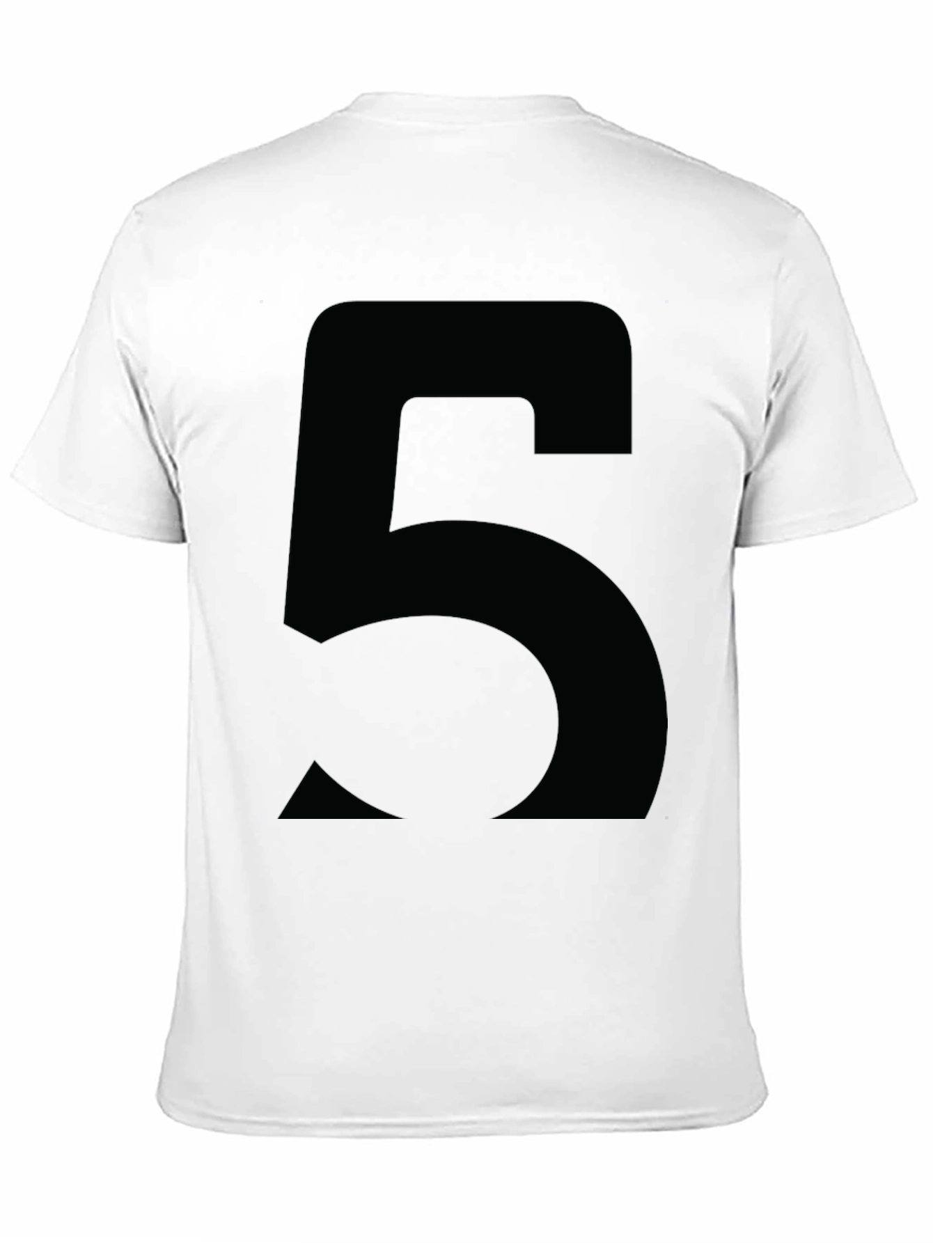 Bold Number 5 Graphic Tee - Classic Black Cotton