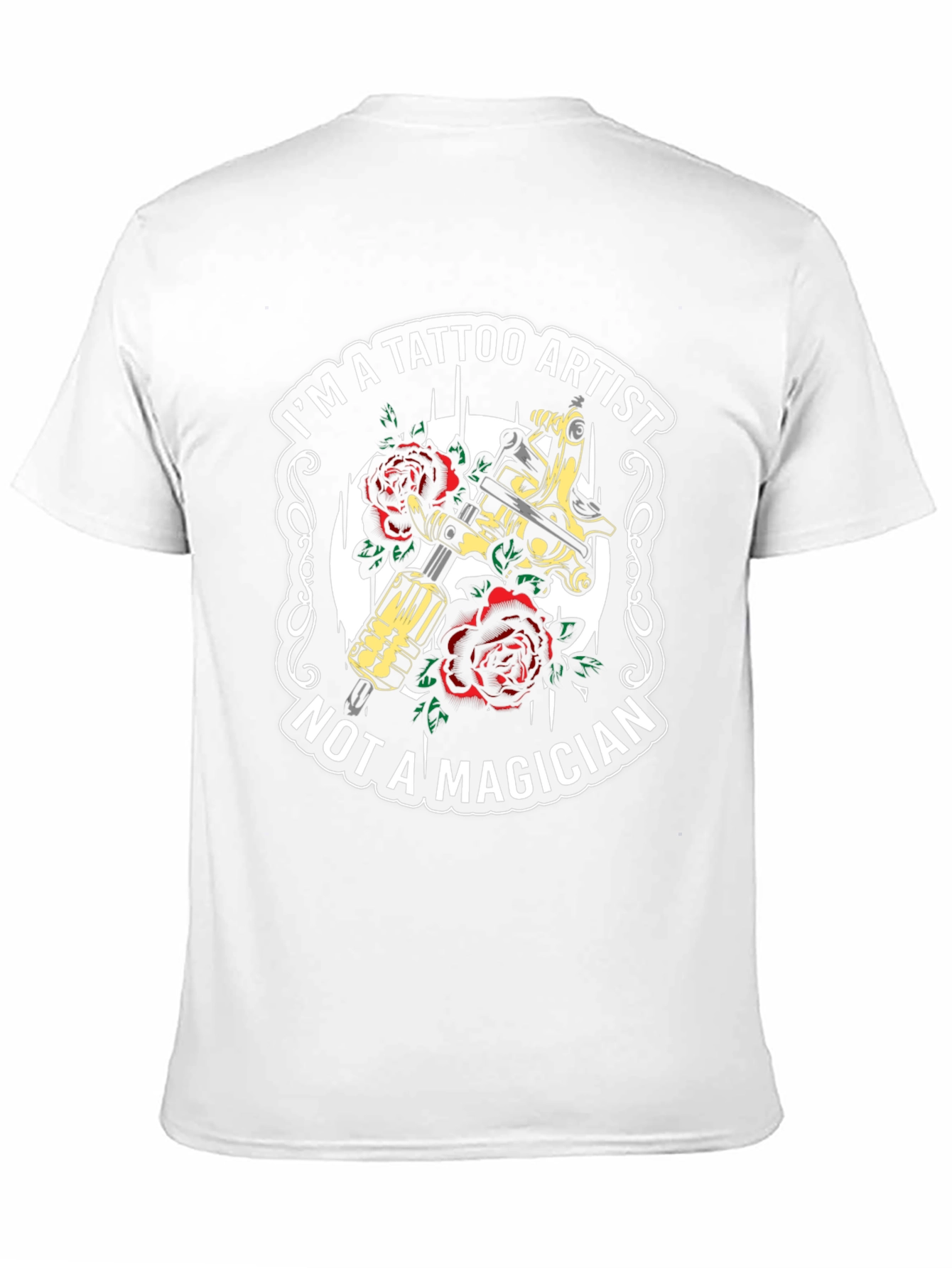 Tattoo Artist T-Shirt - Tattoo Machine & Roses