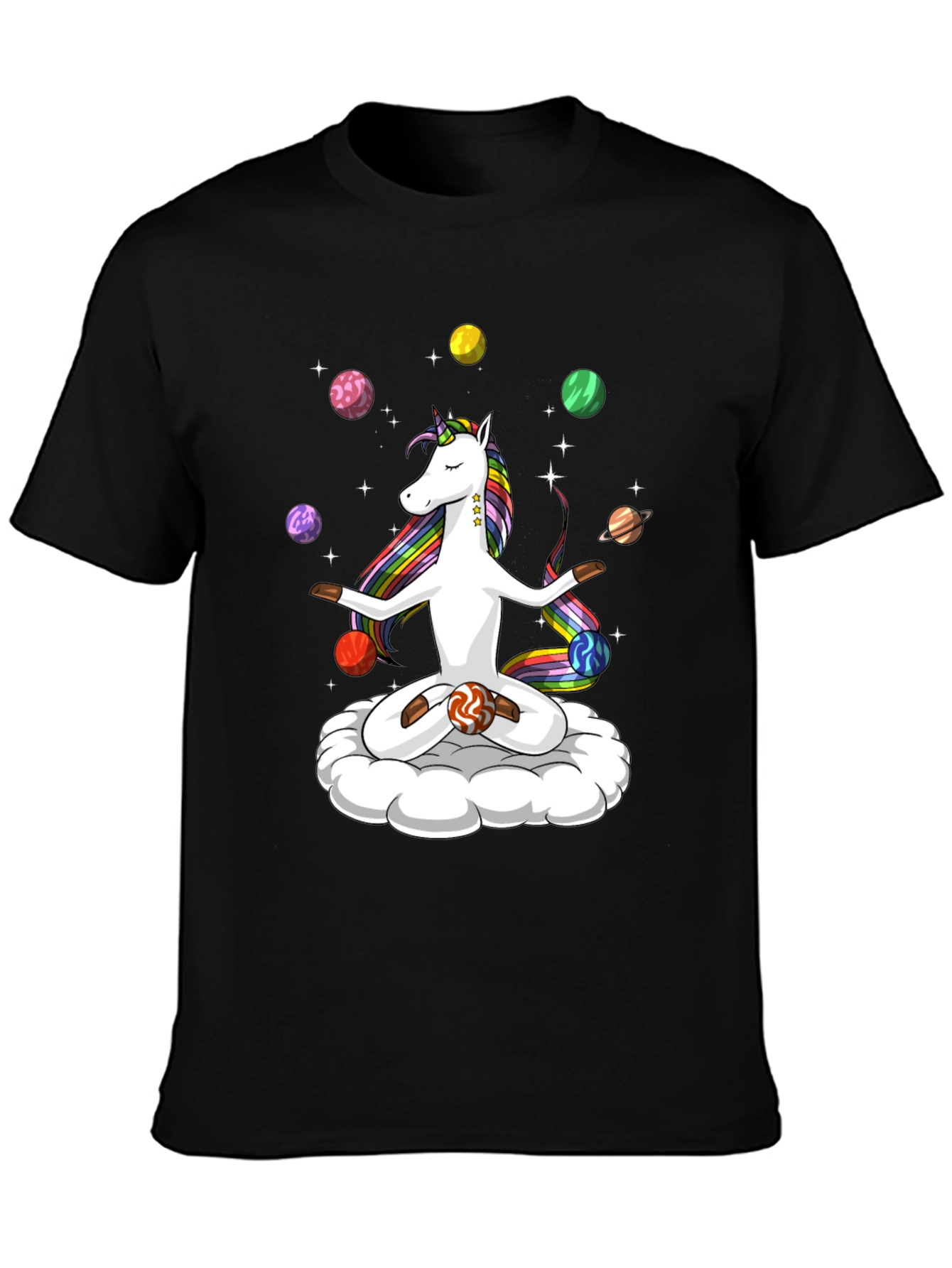 Unicorn Yoga Planet Juggling T-Shirt