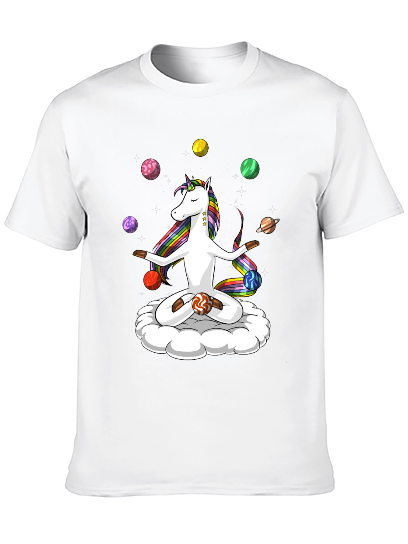 Unicorn Yoga Planet Juggling T-Shirt