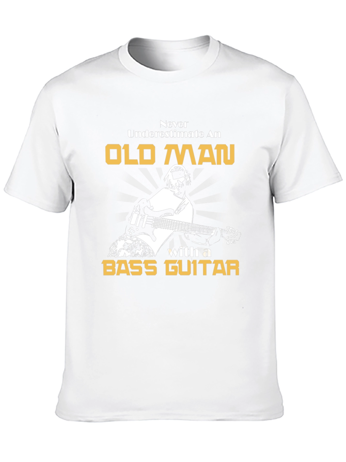 Old Man Bass Guitar Graphic T-Shirt