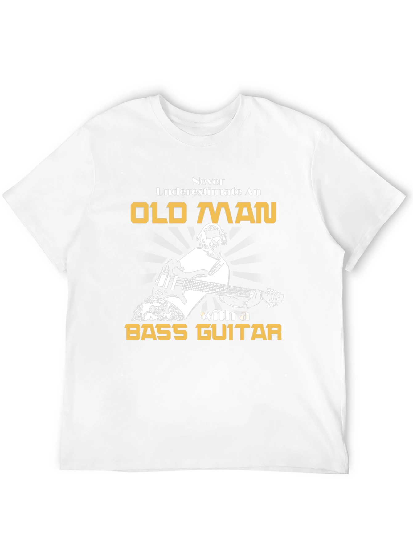 Old Man Bass Guitar Graphic T-Shirt