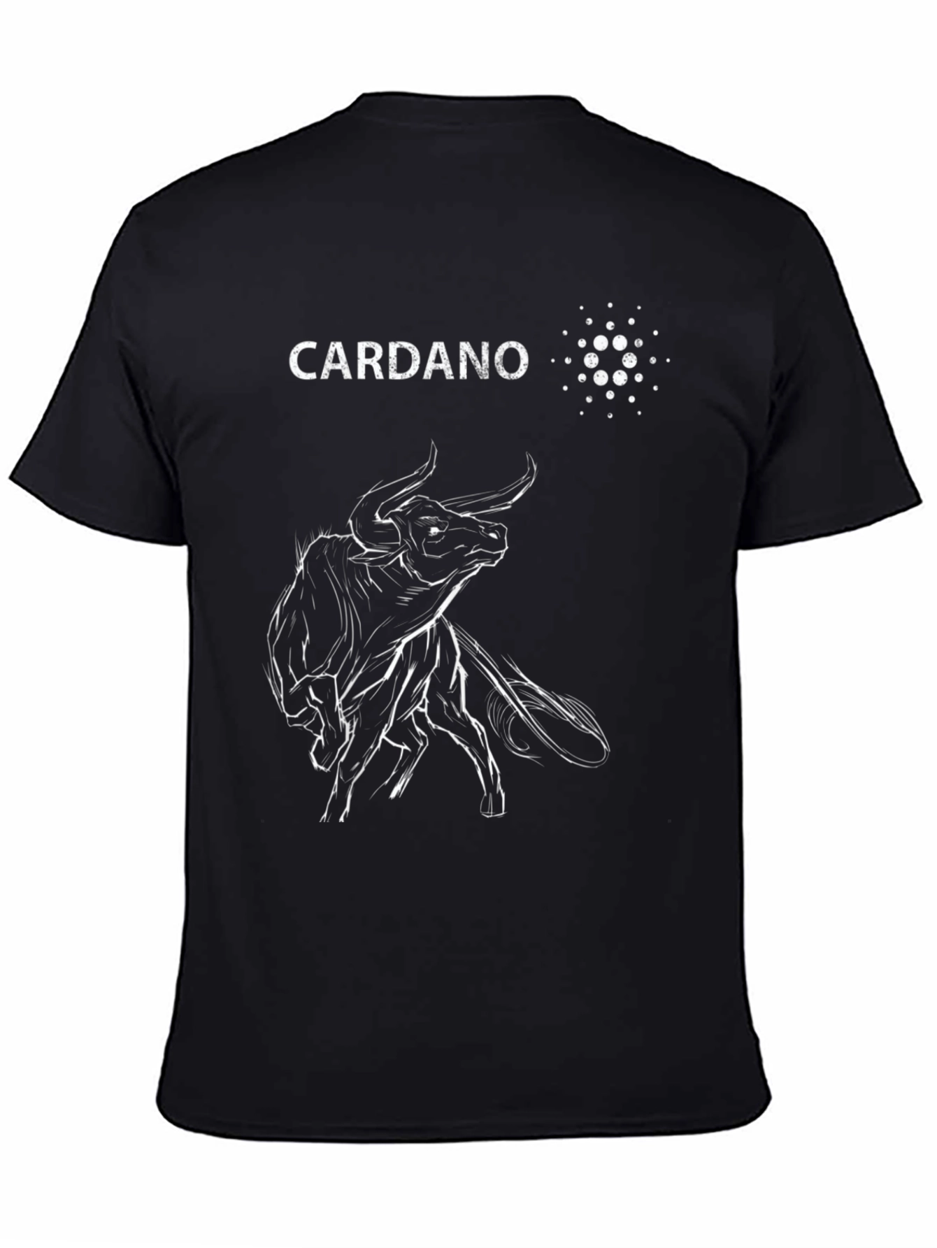 Cardano Bull Black T-Shirt - Crypto Enthusiast Apparel