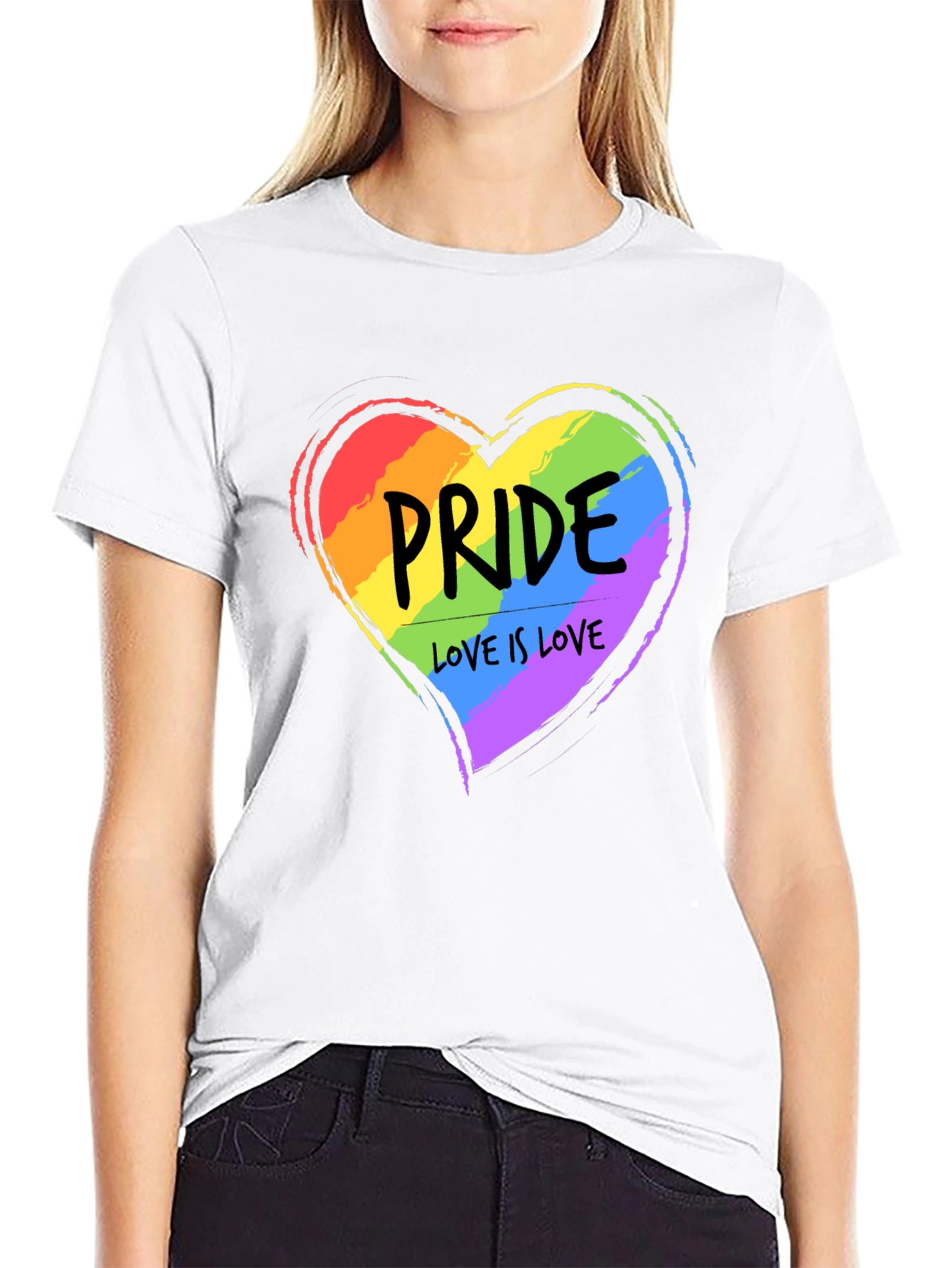 Pride Love is Love Rainbow Heart T-Shirt