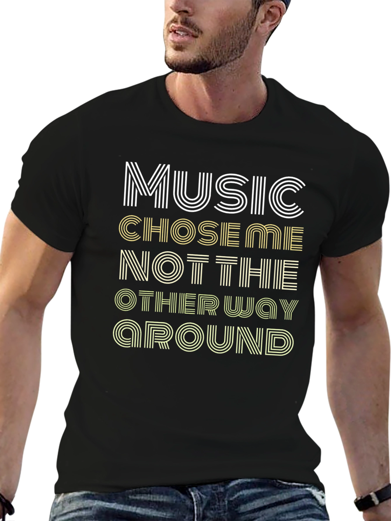 Music Chose Me Graphic T-Shirt - Stylish Tee