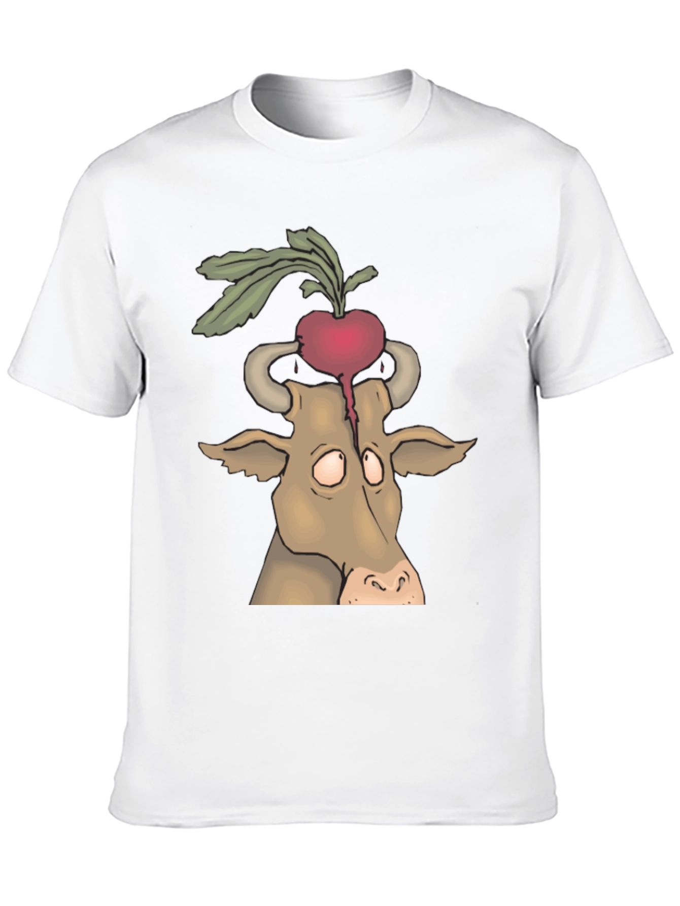 Beet Head Cow Graphic Tee - Unique Animal T-Shirt