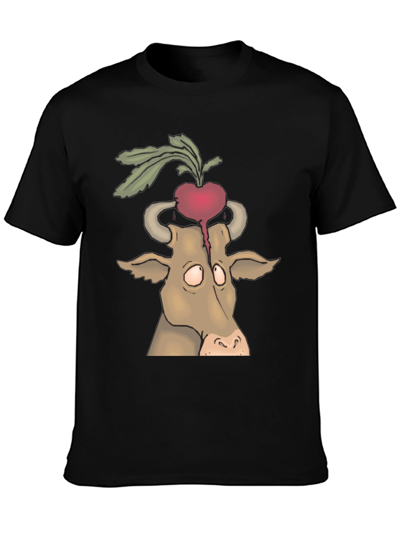 Beet Head Cow Graphic Tee - Unique Animal T-Shirt