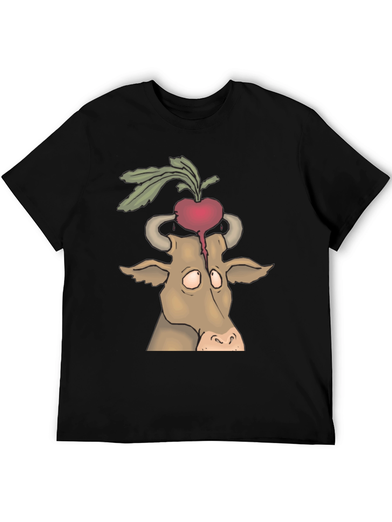 Beet Head Cow Graphic Tee - Unique Animal T-Shirt
