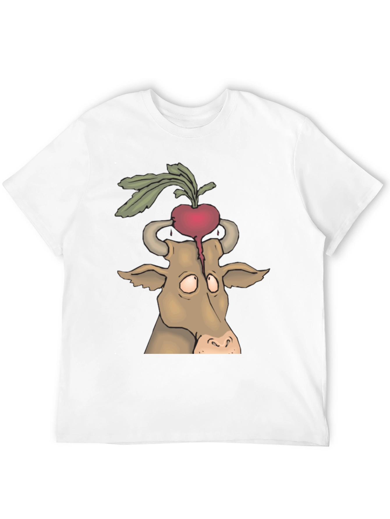 Beet Head Cow Graphic Tee - Unique Animal T-Shirt