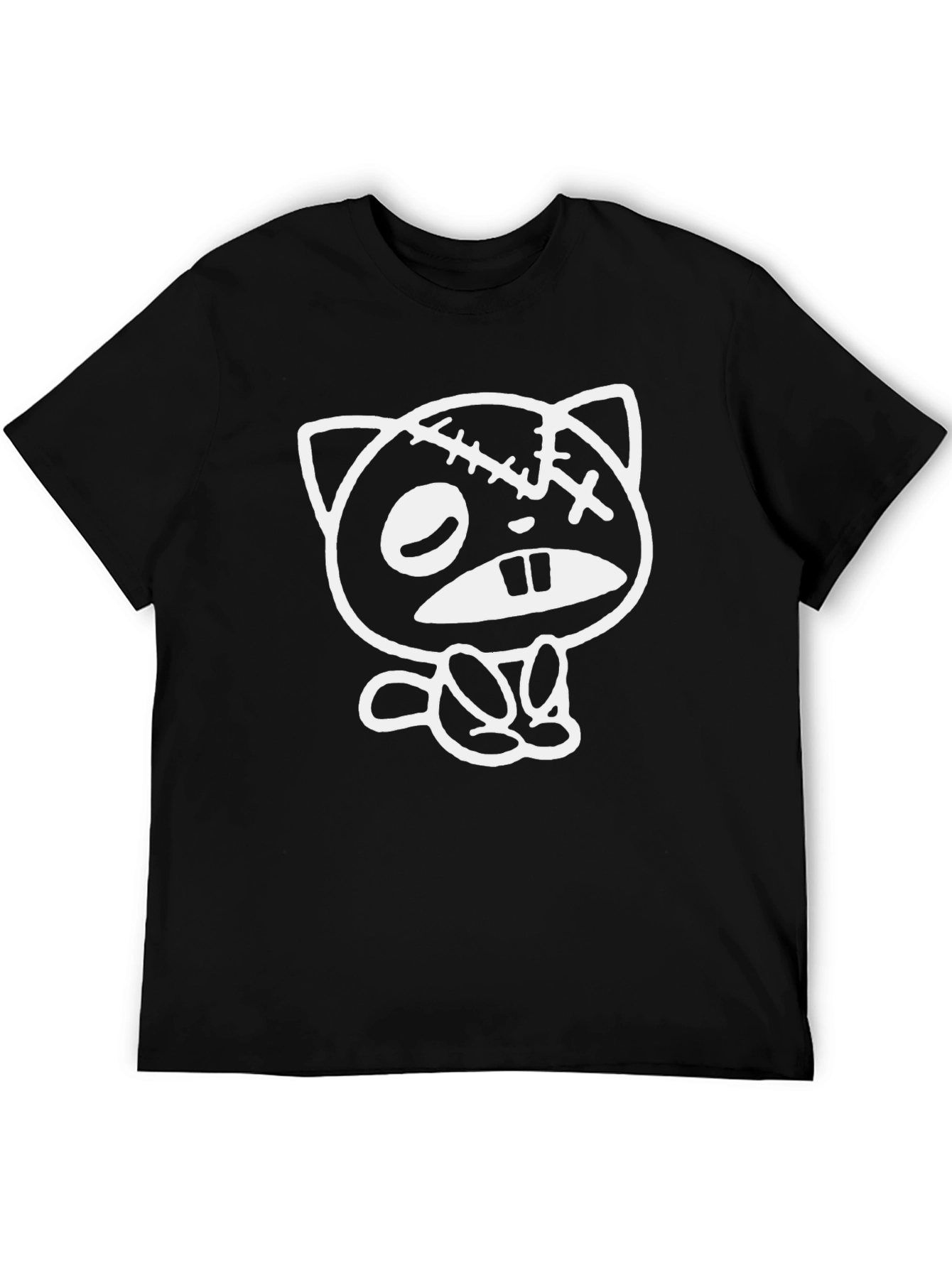 Cartoon Graphic Print T-Shirt - Black